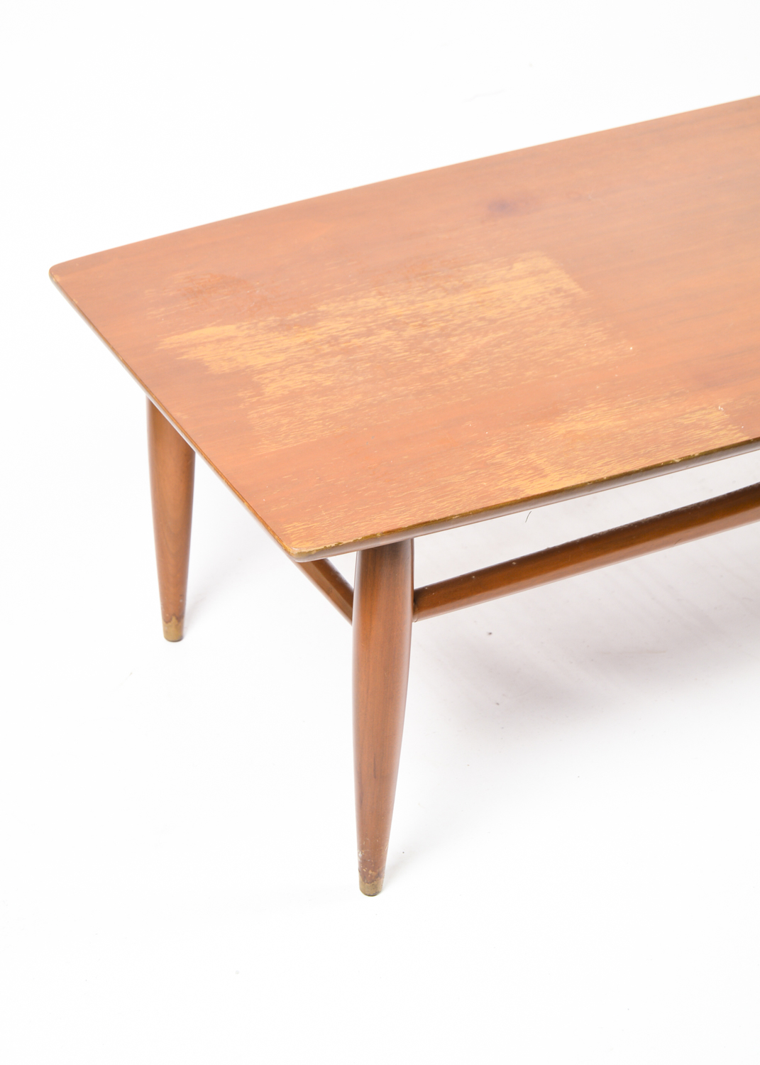 Vintage Mersman Mid Century Modern Walnut Surfboard Style Coffee Table