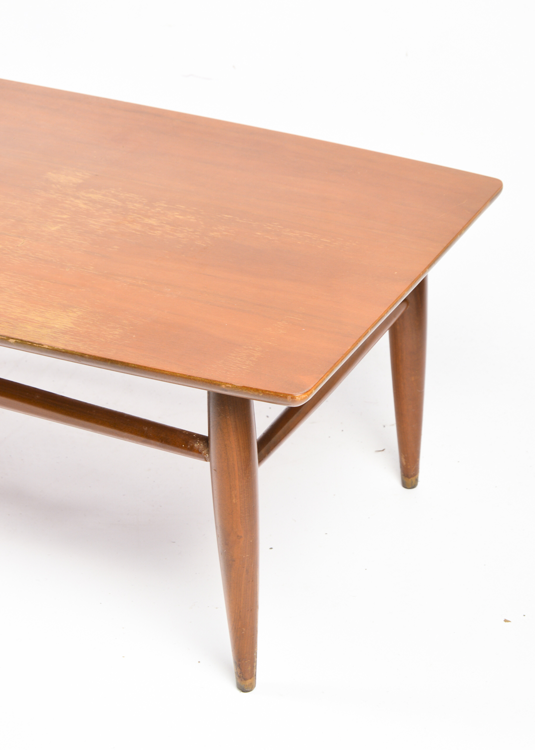 Vintage Mersman Mid Century Modern Walnut Surfboard Style Coffee Table