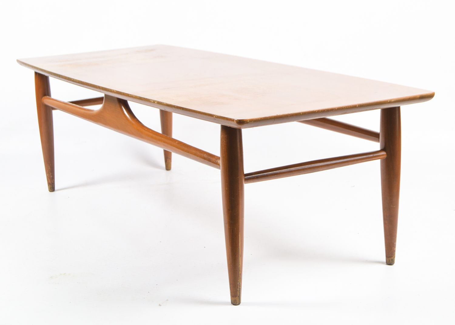 Vintage Mersman Mid Century Modern Walnut Surfboard Style Coffee Table