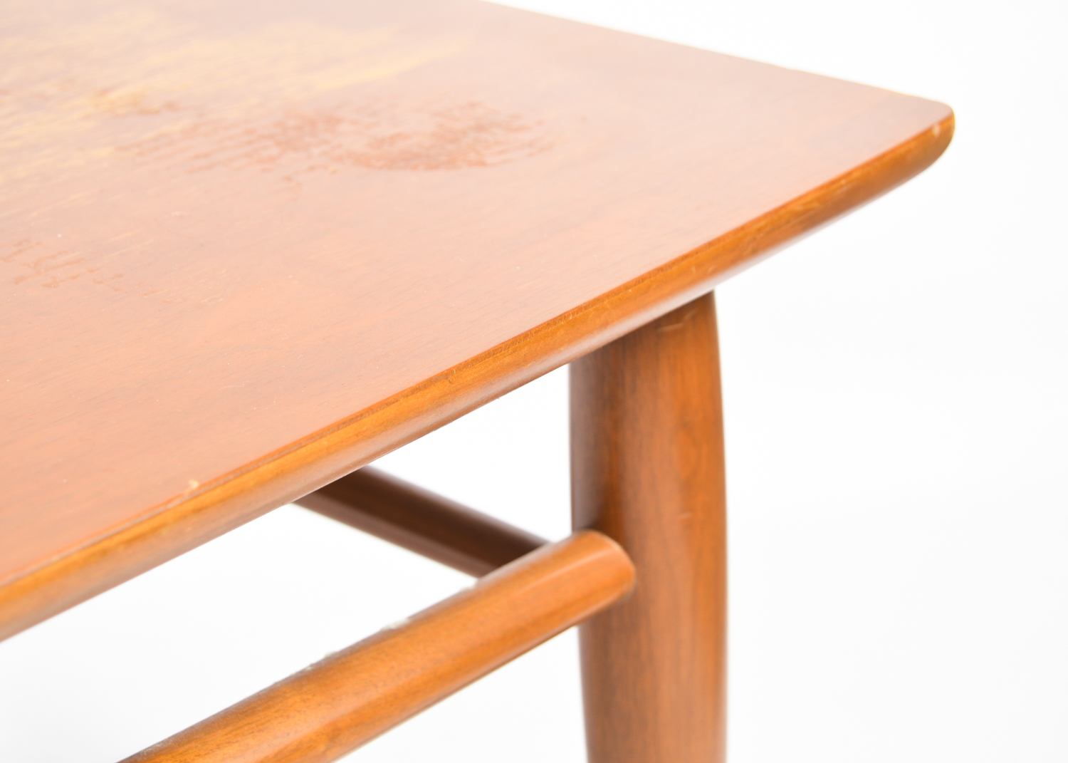 Vintage Mersman Mid Century Modern Walnut Surfboard Style Coffee Table