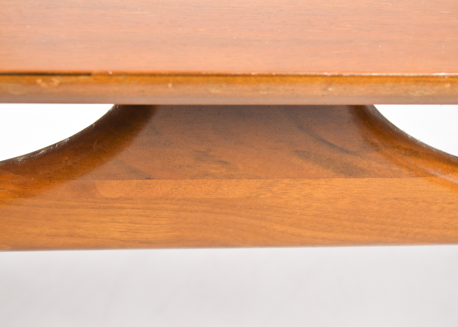 Vintage Mersman Mid Century Modern Walnut Surfboard Style Coffee Table