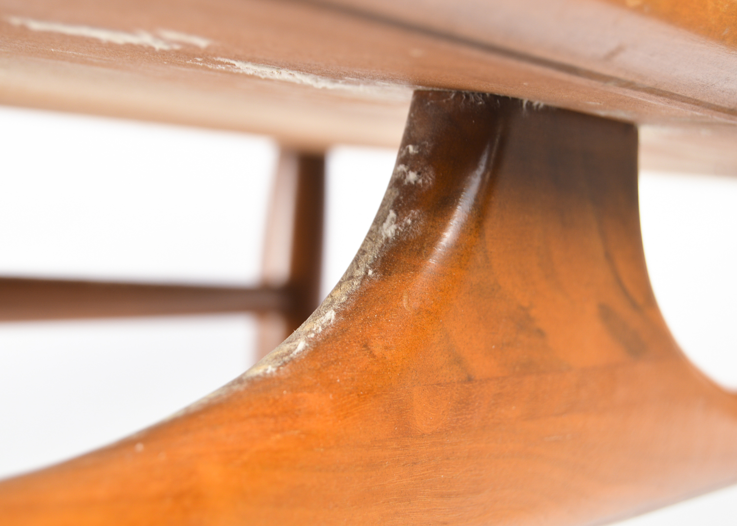 Vintage Mersman Mid Century Modern Walnut Surfboard Style Coffee Table