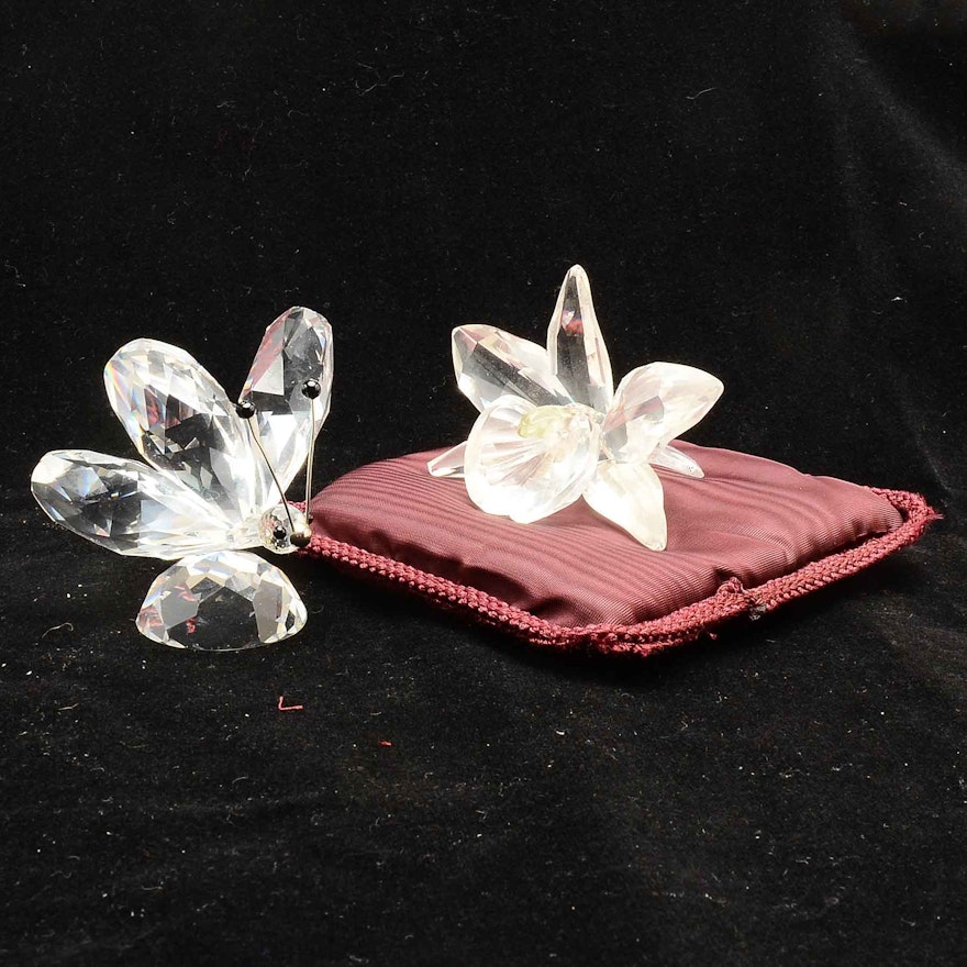 Swarovski Crystal Orchid and Butterfly