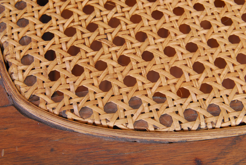 Five Vintage Cane and Rush Seat Chairs