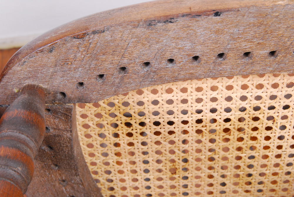 Five Vintage Cane and Rush Seat Chairs