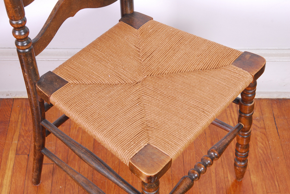 Five Vintage Cane and Rush Seat Chairs