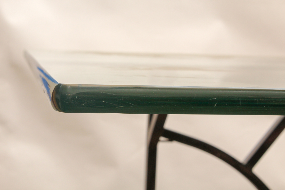 Modern Style Glass and Metal Table