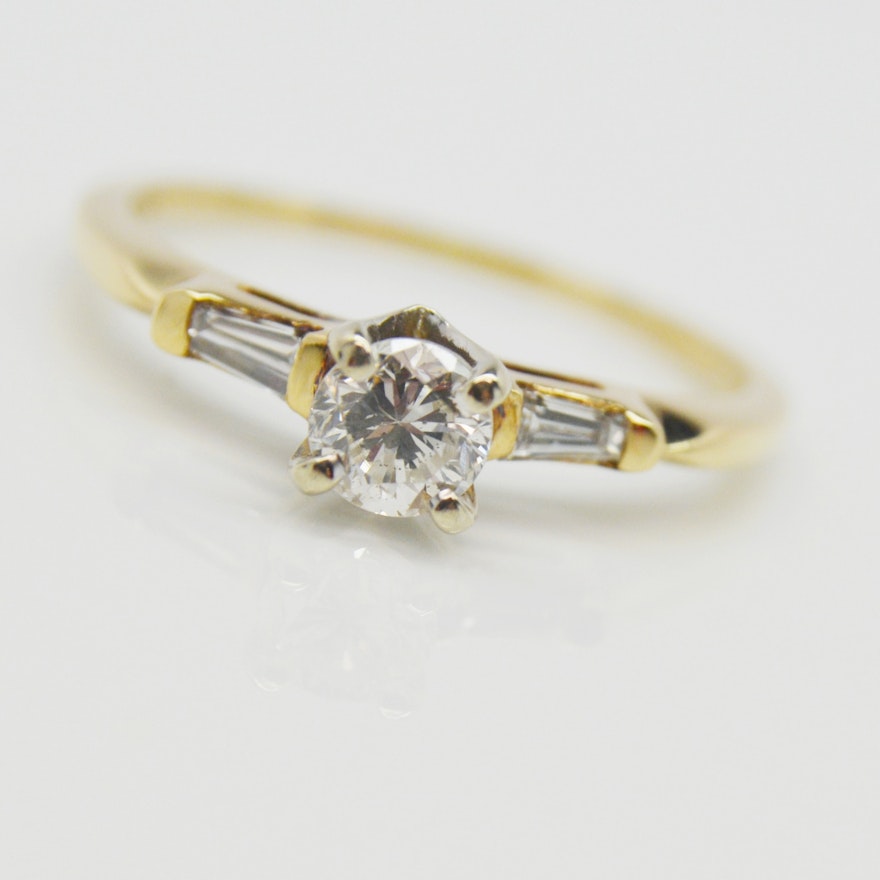 14K Yellow Gold 0.46 CTW Diamond Ring