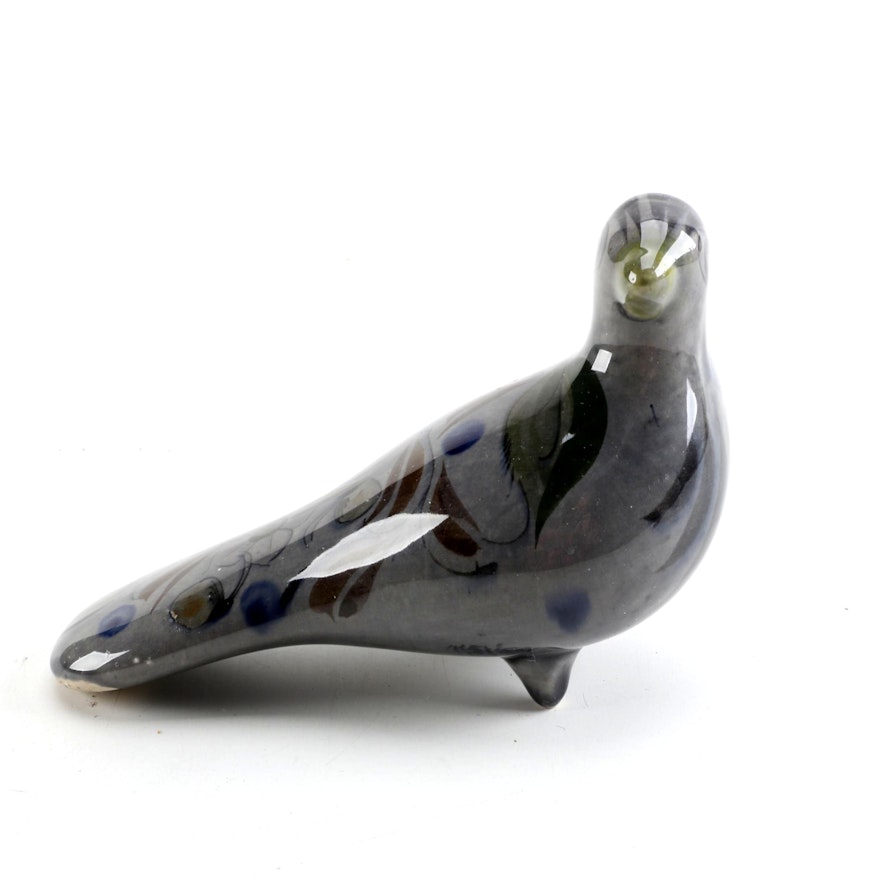 Decorative Glazed Ceramic Bird from Mexico