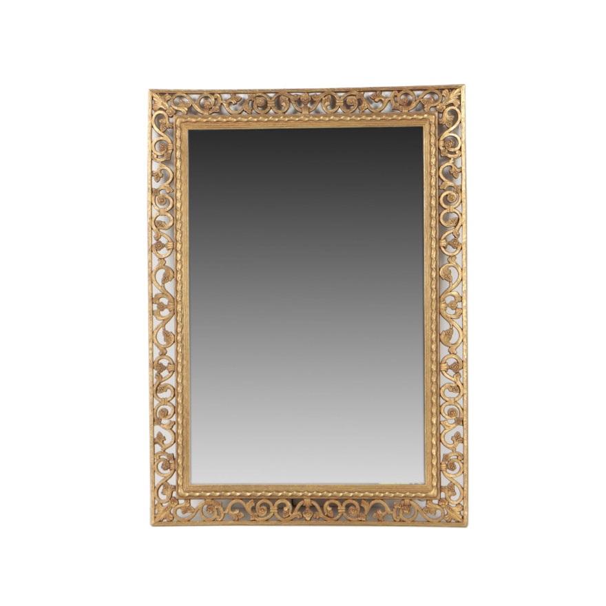 Decorative Gold Tone Filigree Wall Mirror