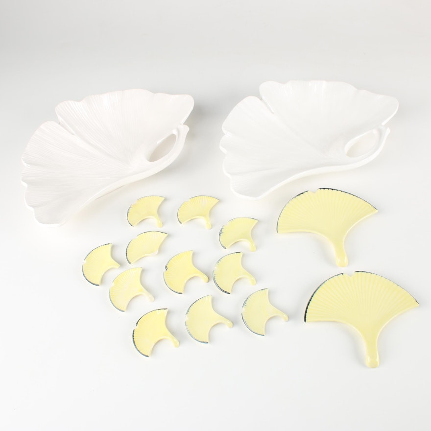 Mikasa and Pier1 Ginkgo Leaf Dishes