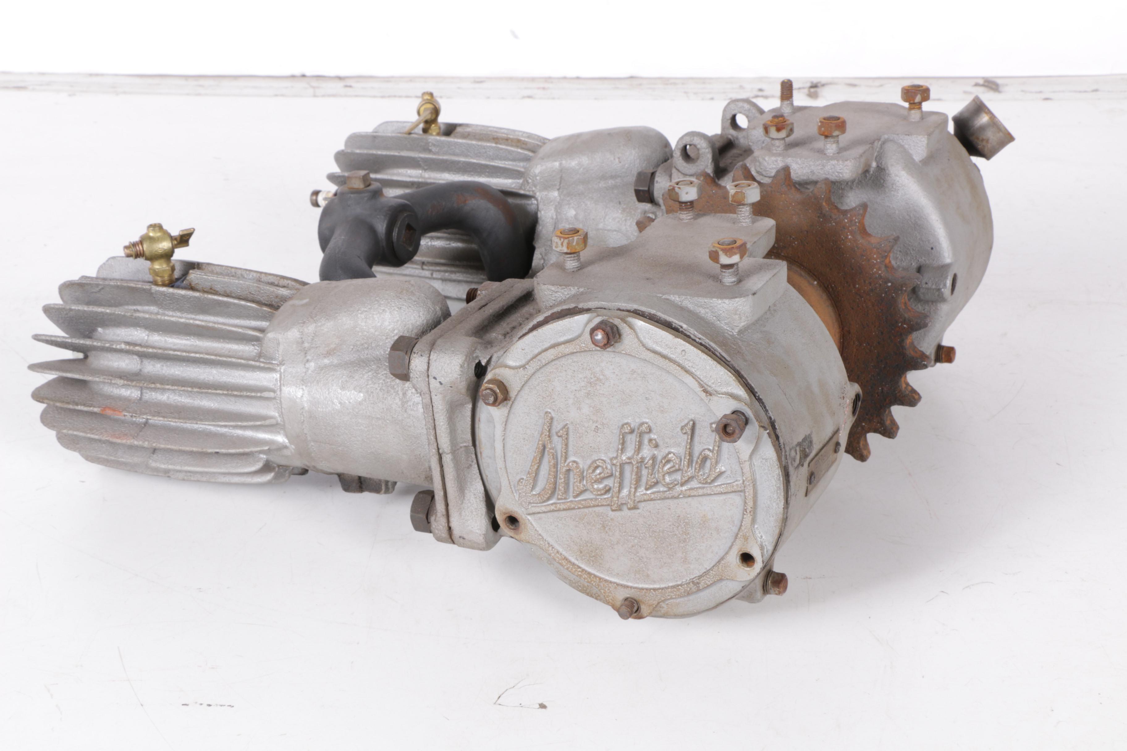 Early 20th-Century Sheffield Velocipede Car Company Railroad Two-Cylinder Engine