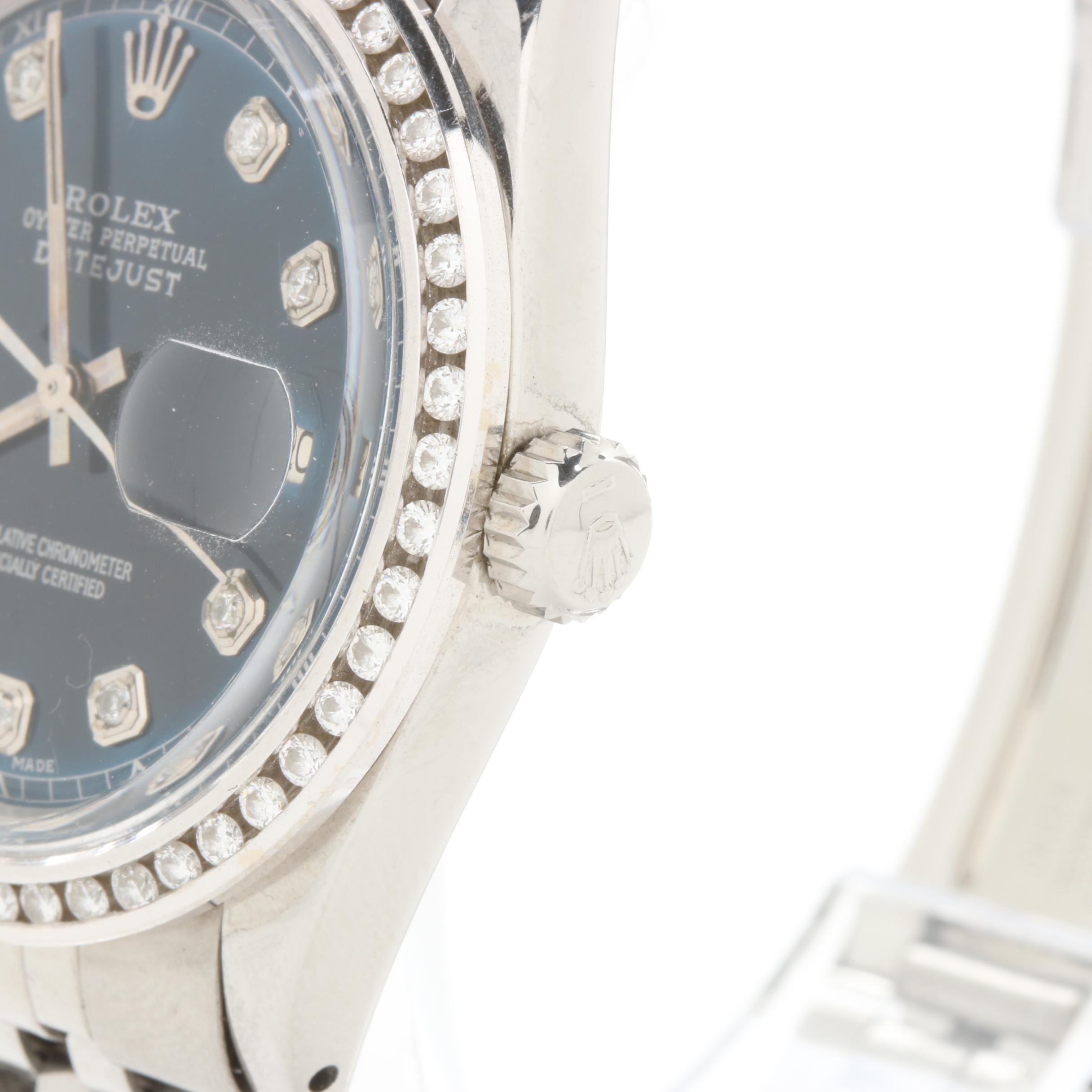 Rolex Stainless Steel Datejust 1.27 CTW Diamond Blue Dial Watch