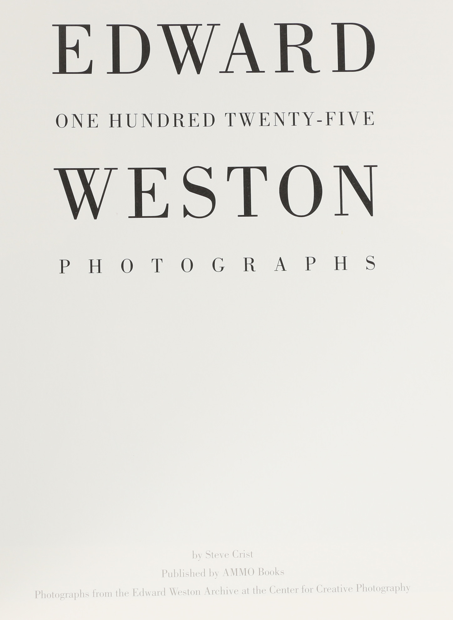 Edward Weston Book "One Hundred Twenty-Five Photographs"
