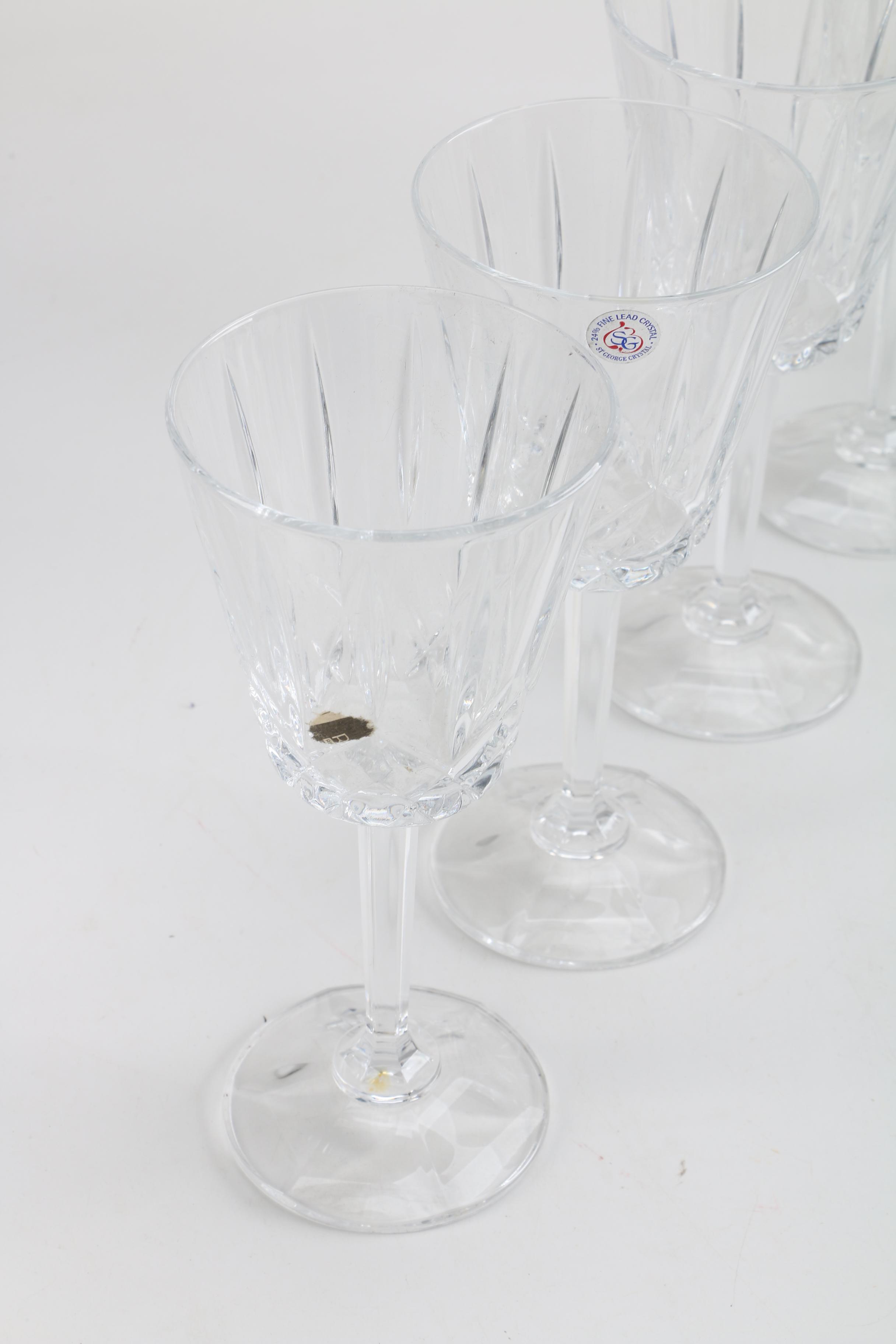 St. George Crystal Wine Glasses with Glass Decanter