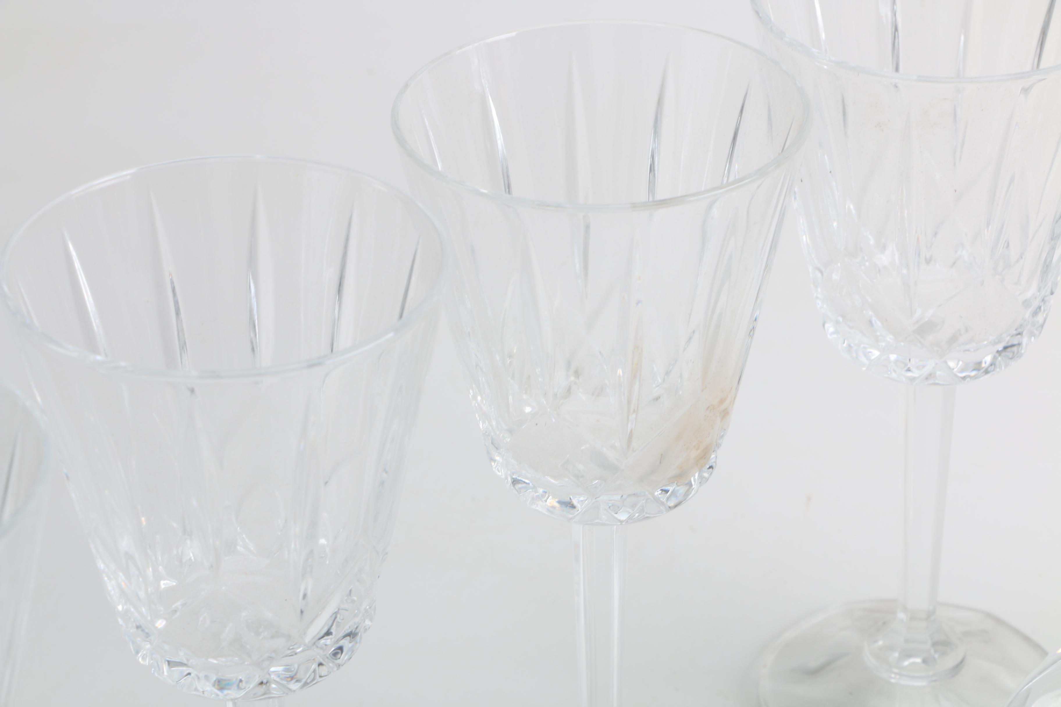 St. George Crystal Wine Glasses with Glass Decanter