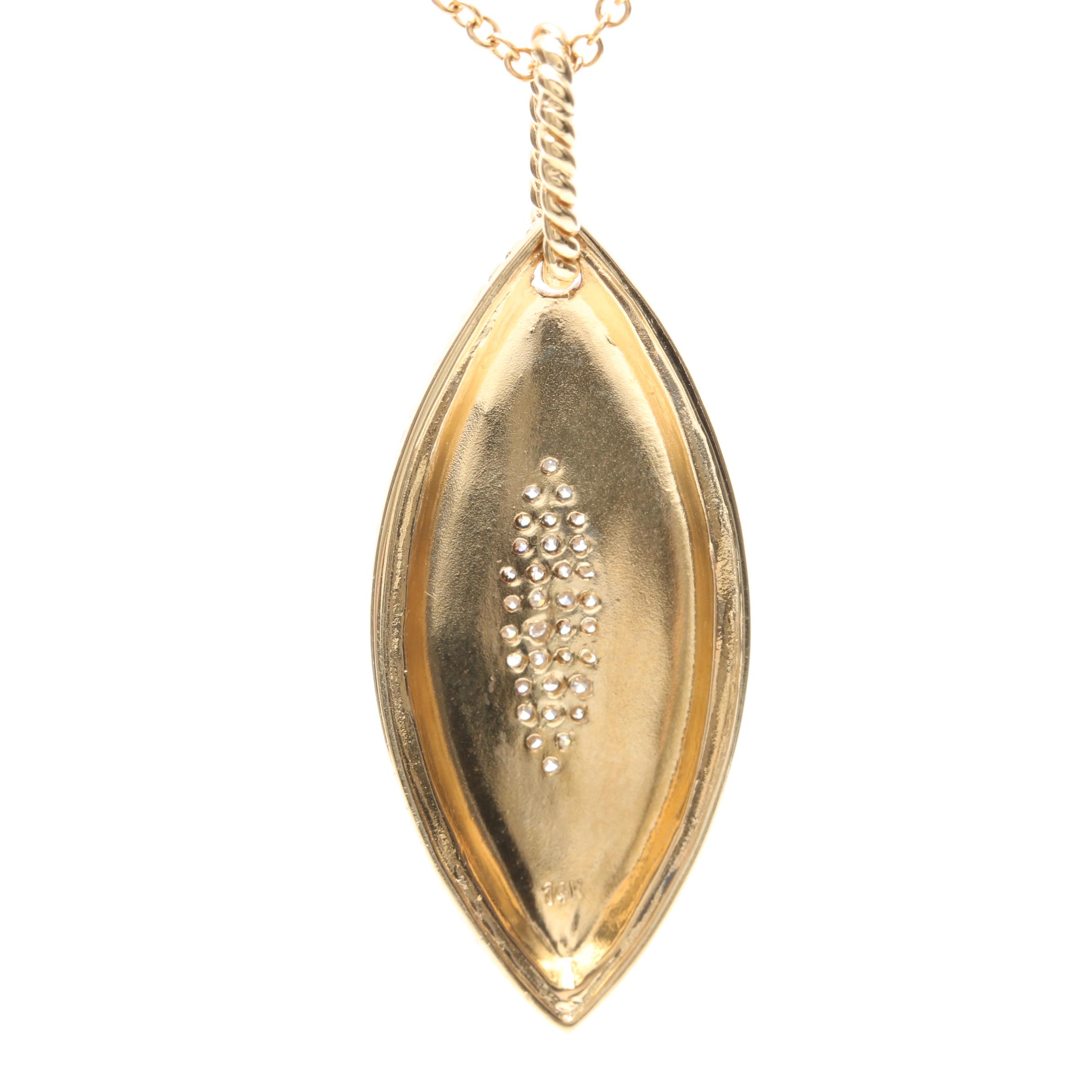 14K Yellow Gold Diamond Necklace