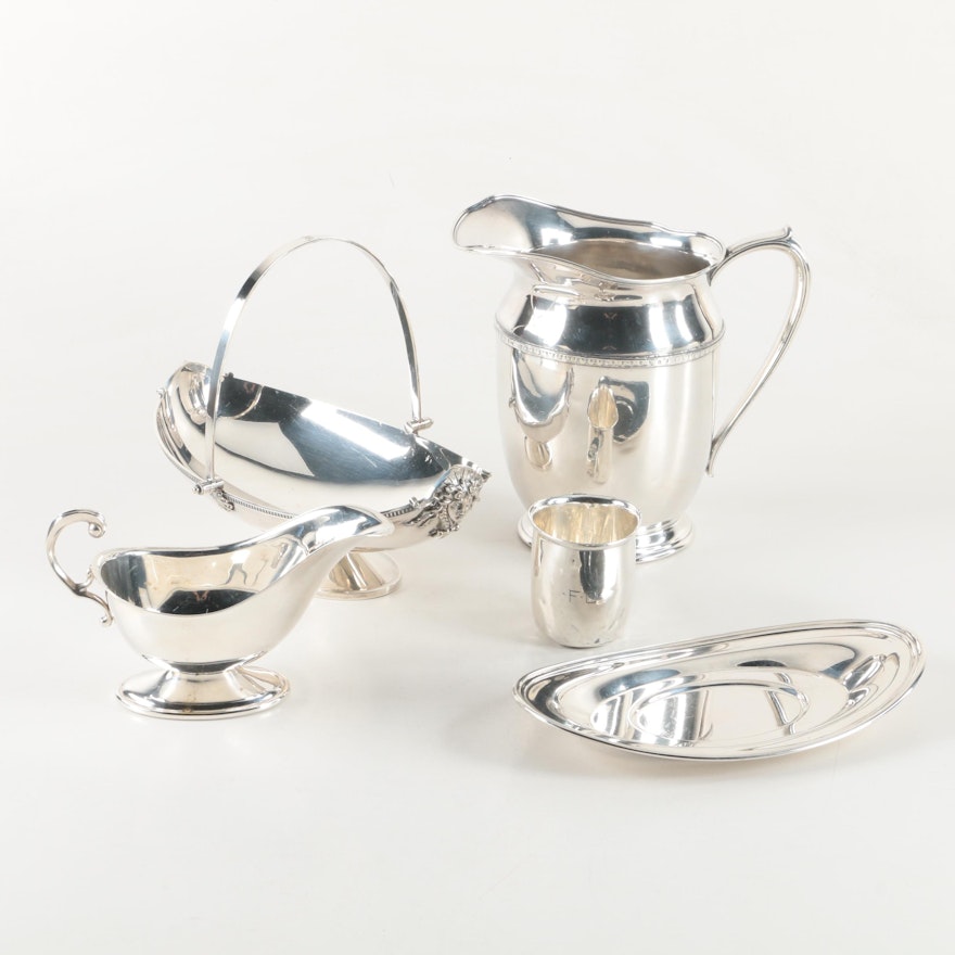 Watrous Sterling Silver Small Pitcher with Silver Plate Serveware