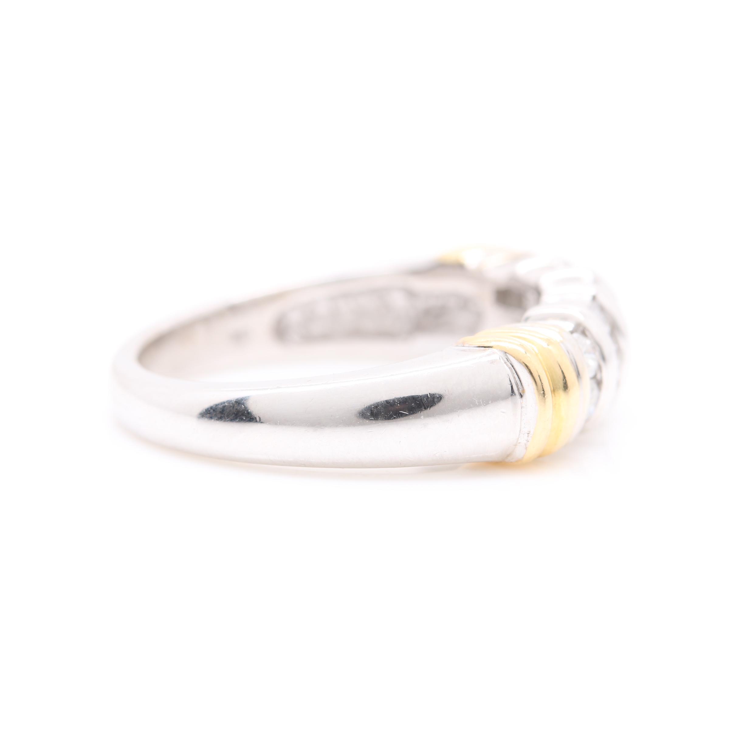 14K White Gold and Yellow Gold Diamond Ring