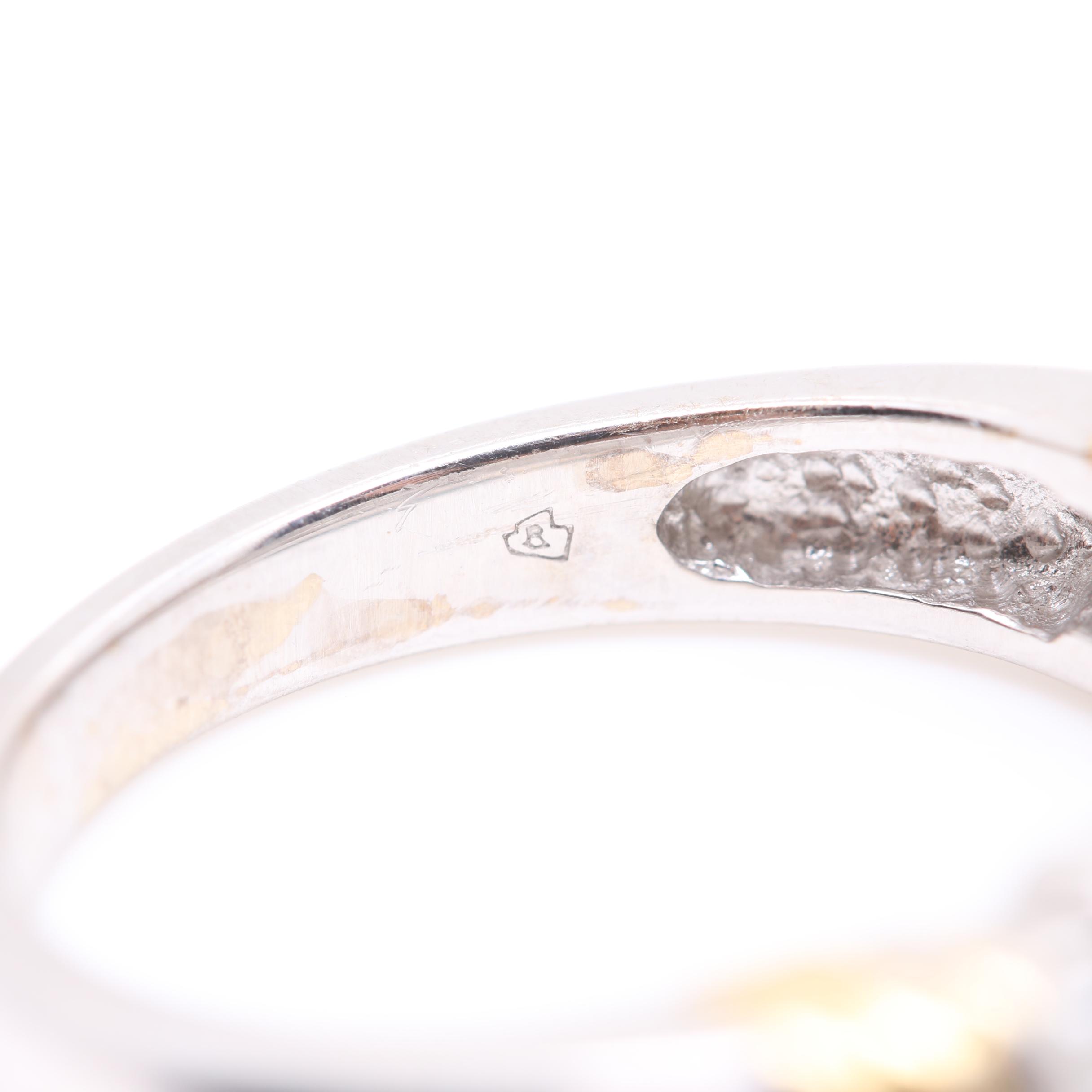 14K White Gold and Yellow Gold Diamond Ring