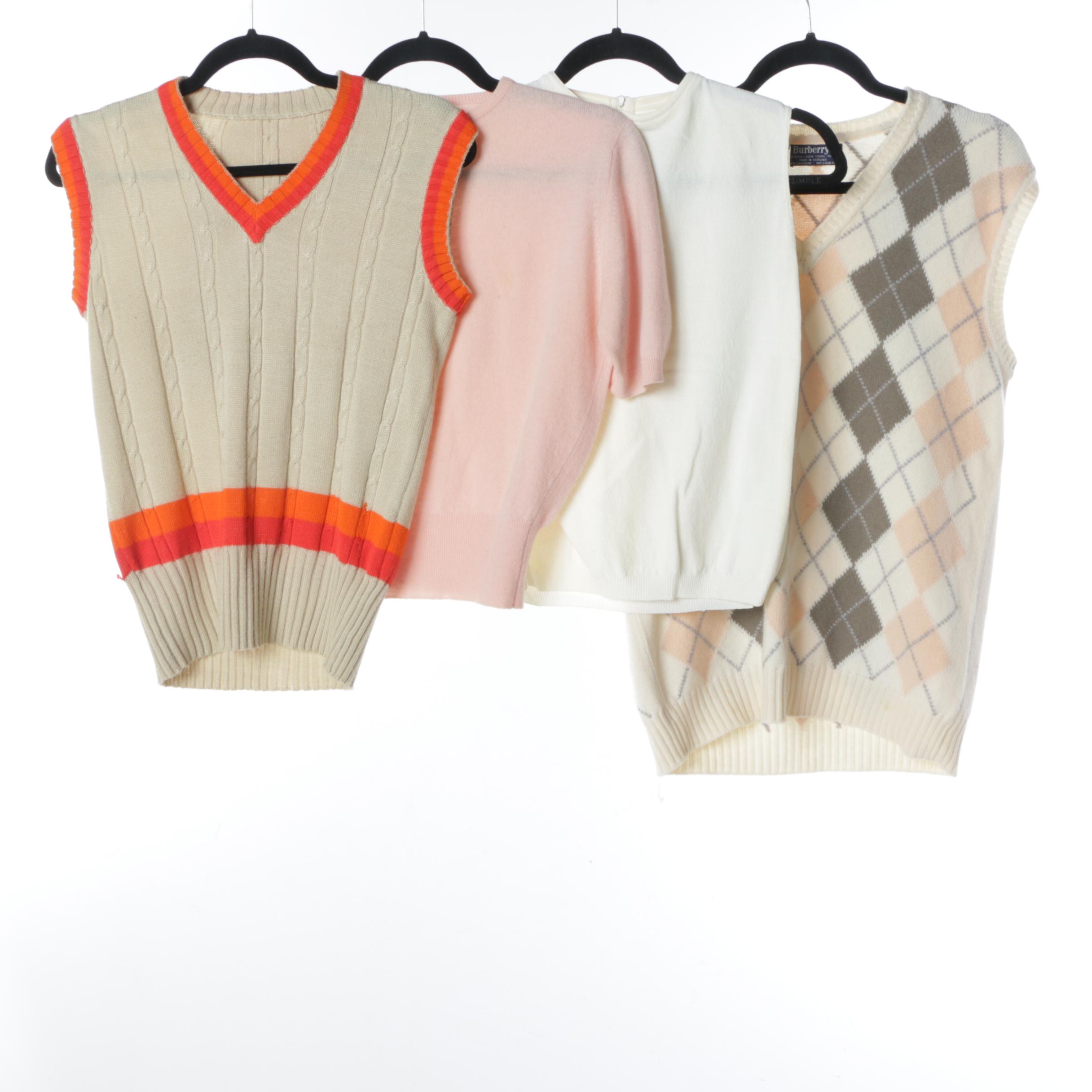 Women's 1960s Vintage Sweaters and Sweater Vests Including Burberry