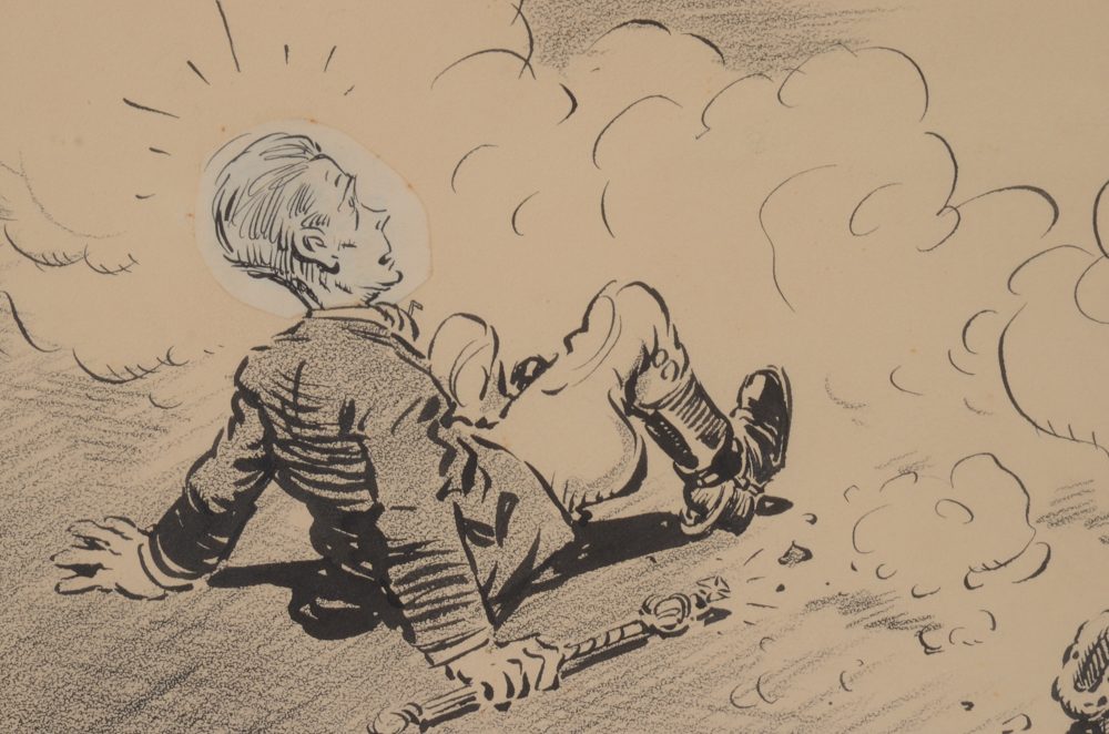 Vaughn Shoemaker 1936 Hand-drawn Editorial Cartoon for Chicago Daily News