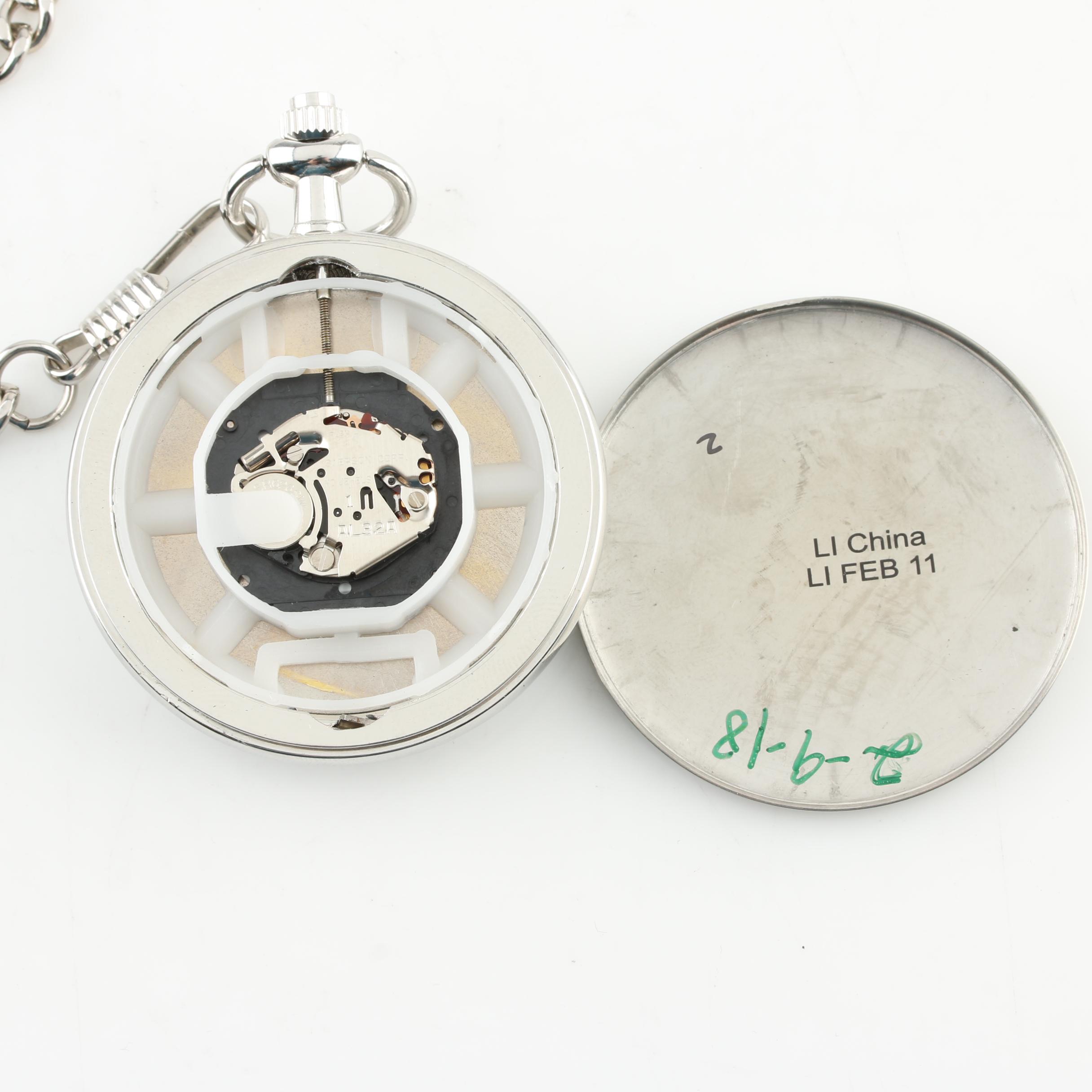 James Michael 1938 Walking Liberty Silver Half Dollar Pocket Watch