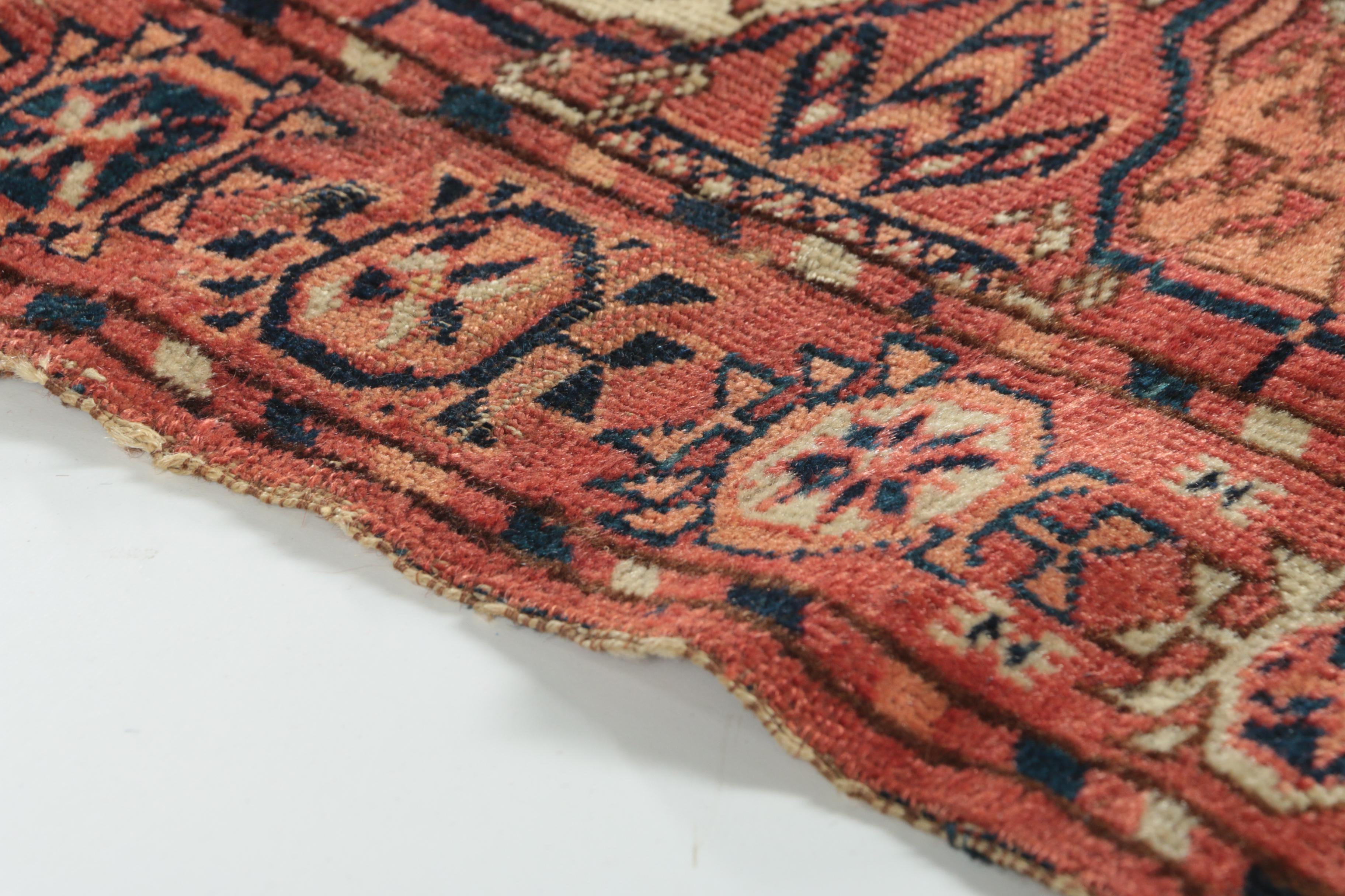 Antique Hand-Knotted Tekke Bokhara Tribal Accent Rug