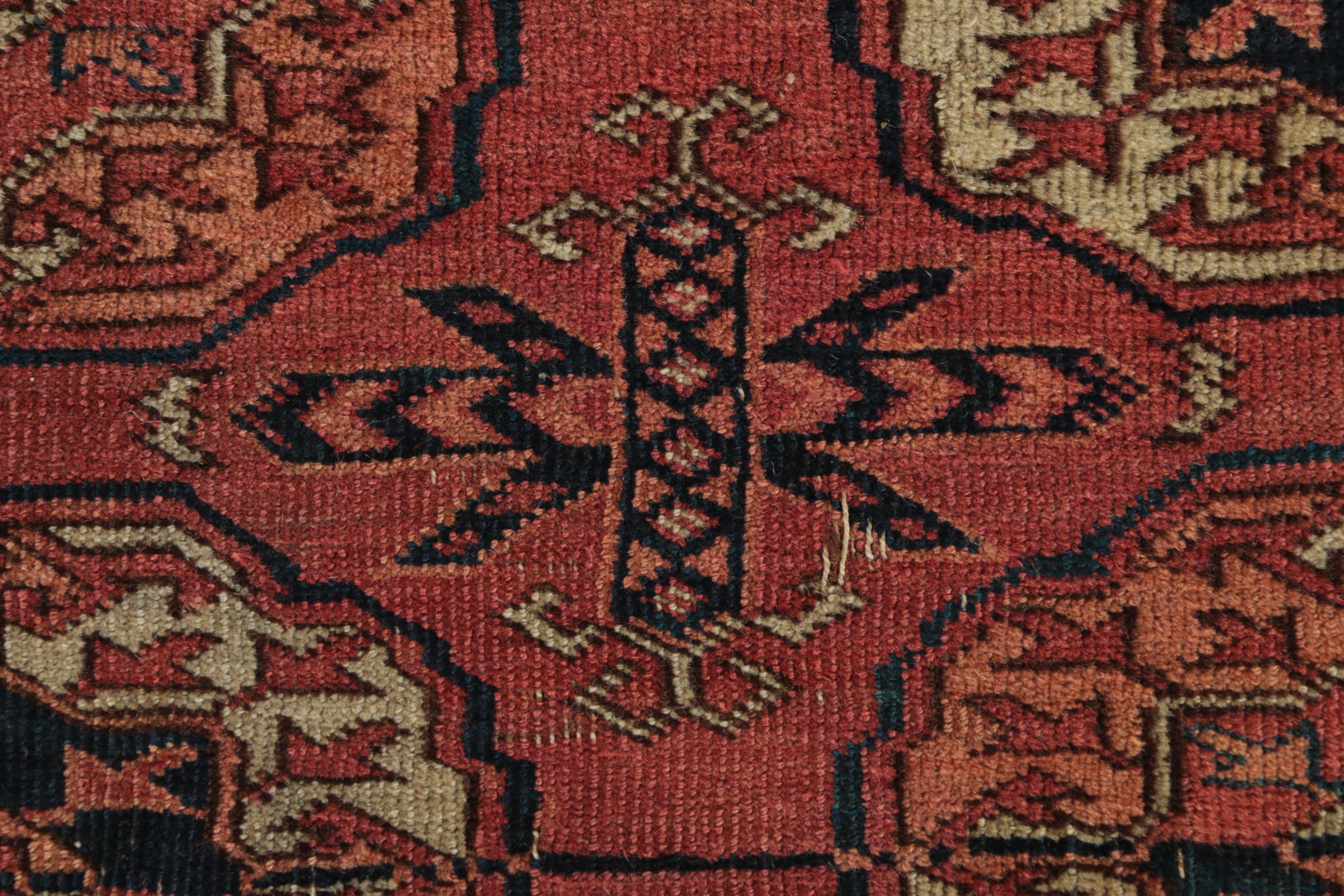 Antique Hand-Knotted Tekke Bokhara Tribal Accent Rug