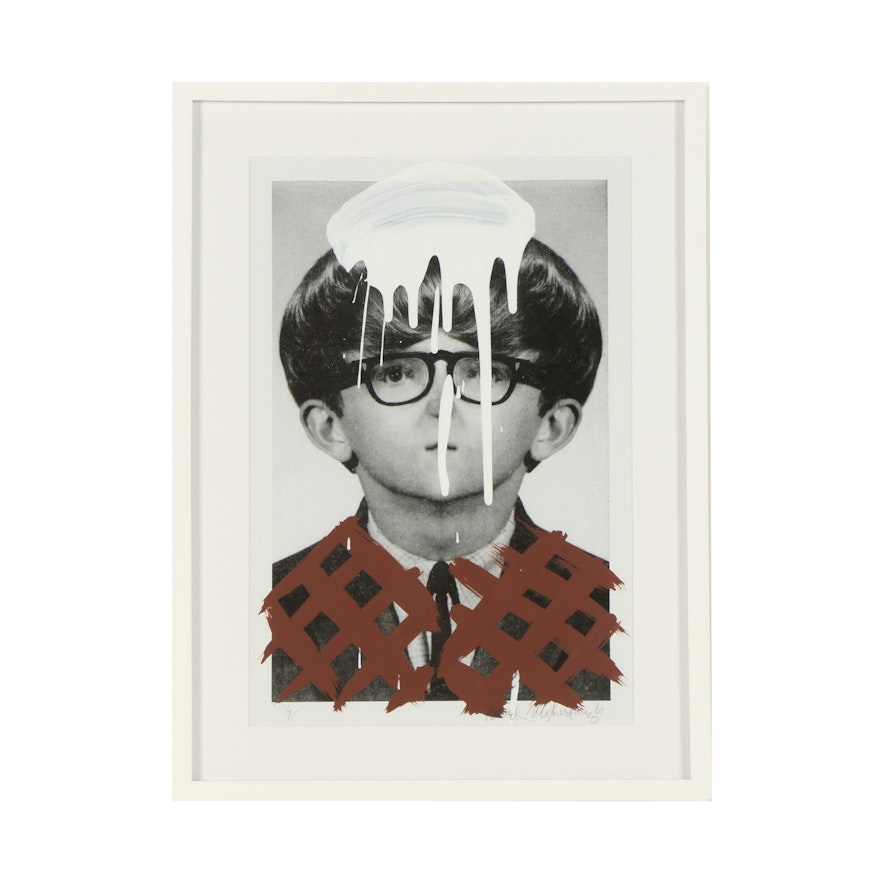 Mark Mothersbaugh Screenprint "Self-Portrait with First Pair of Glasses"