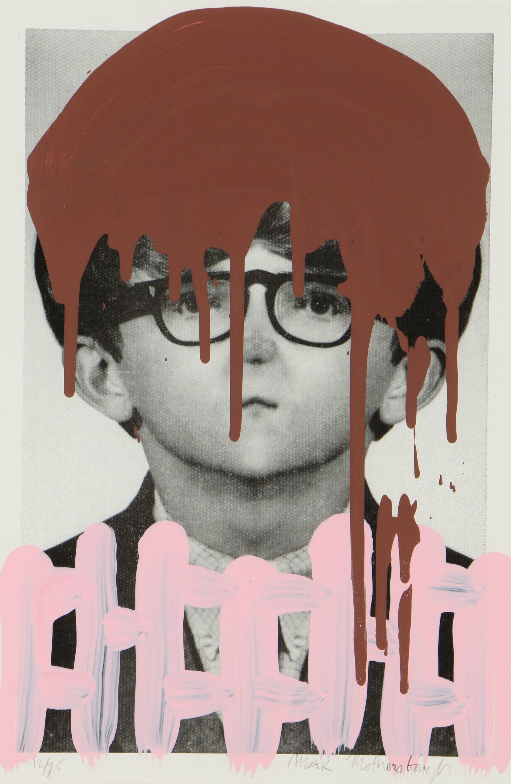 Mark Mothersbaugh Screenprint "Self-Portrait with First Pair of Glasses"