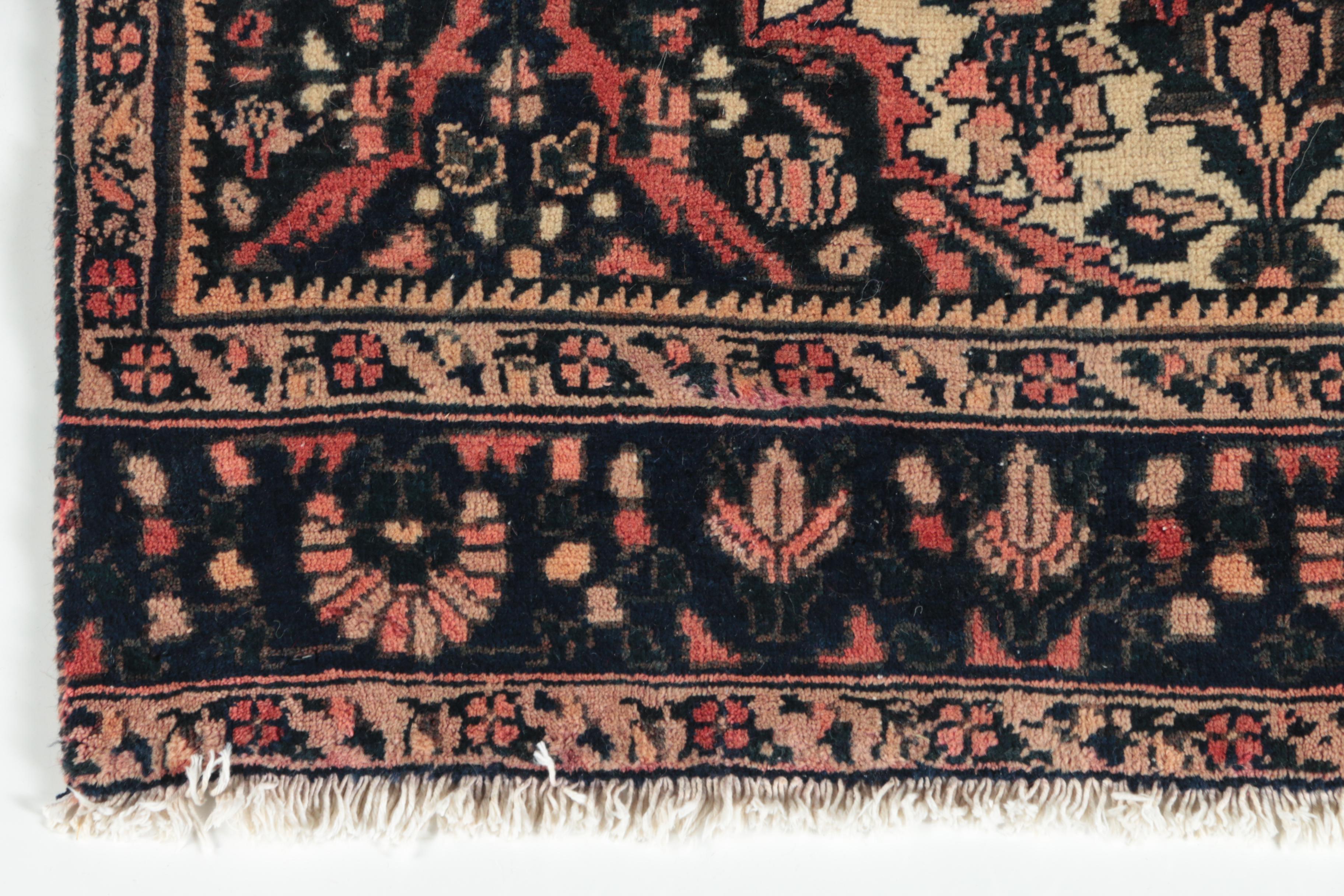 Hand-Knotted Karabagh-Style Wool Area Rug