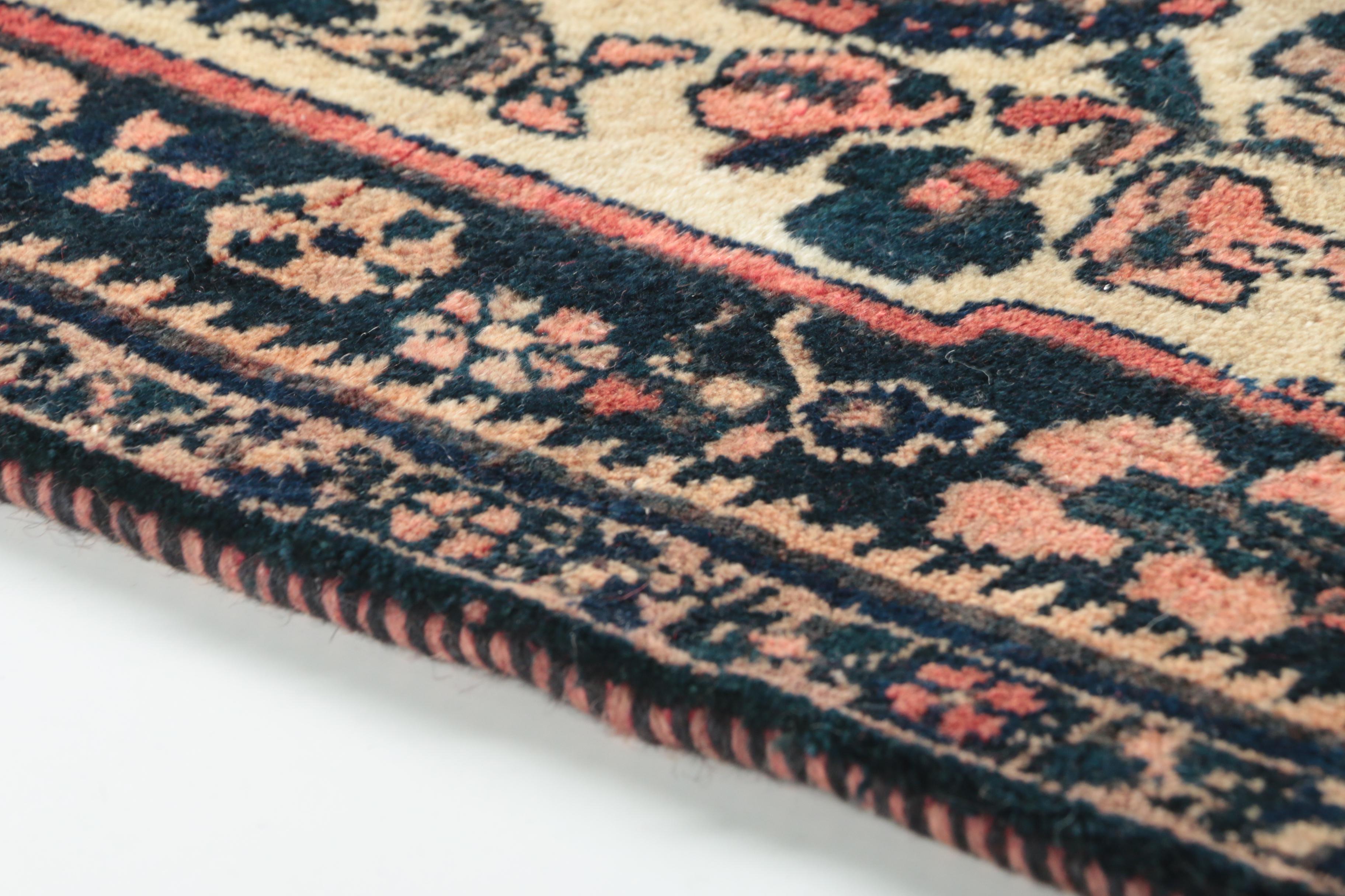 Hand-Knotted Karabagh-Style Wool Area Rug