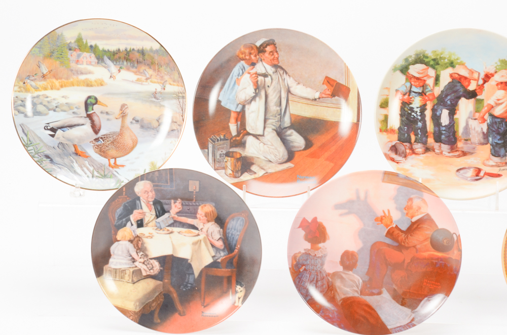 Seven "Bradford Exchange" Edwin Knowles Decorative Plates