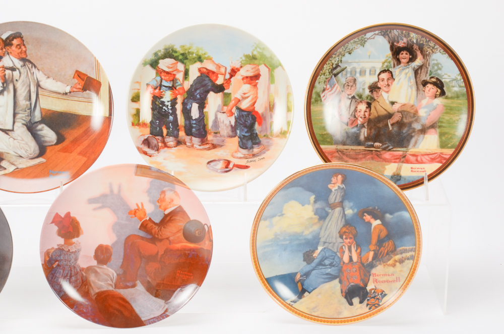 Seven "Bradford Exchange" Edwin Knowles Decorative Plates