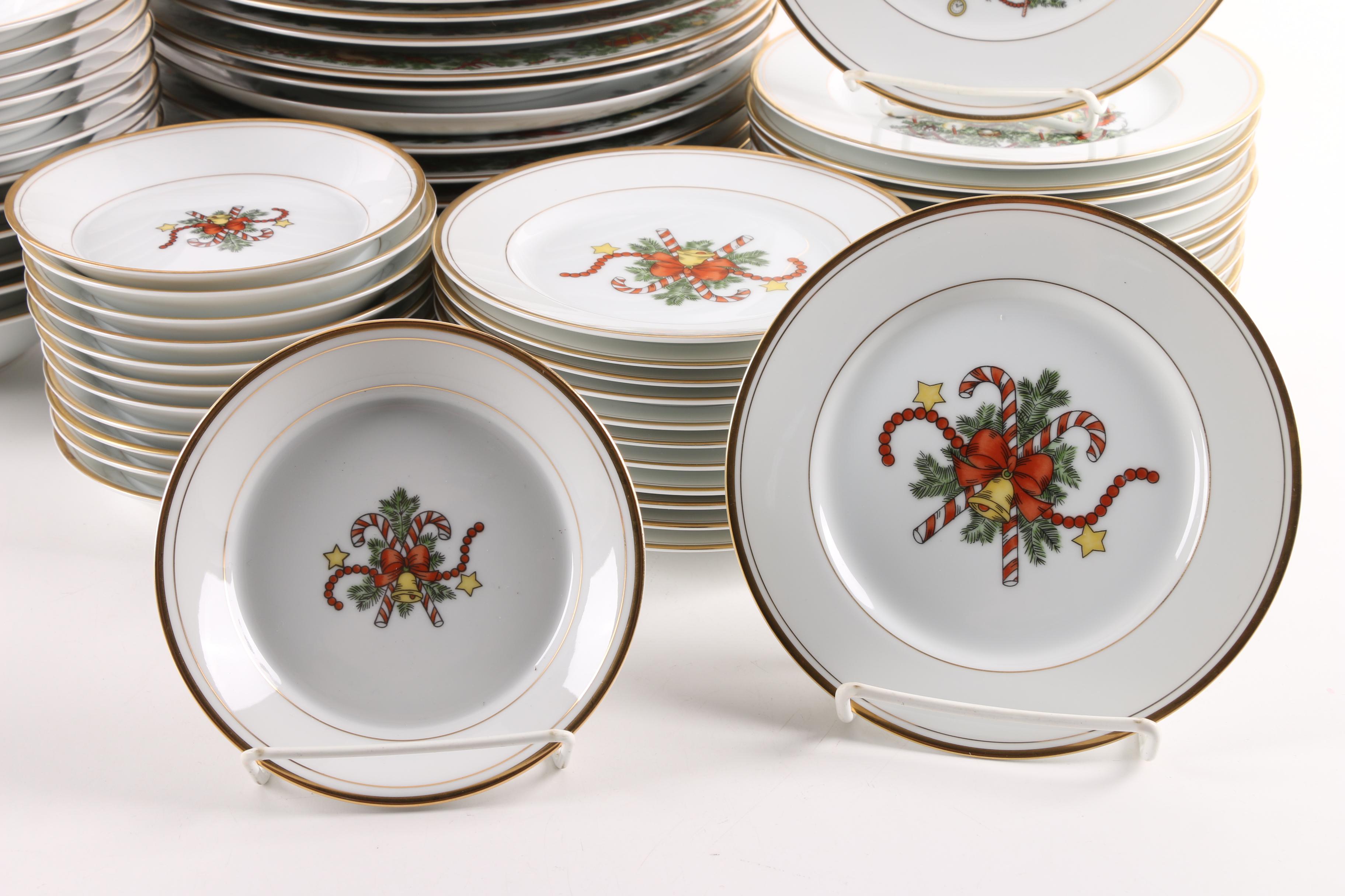 Fitz and Floyd "St. Nicholas" Dinnerware and Serving Bowl 1978-96