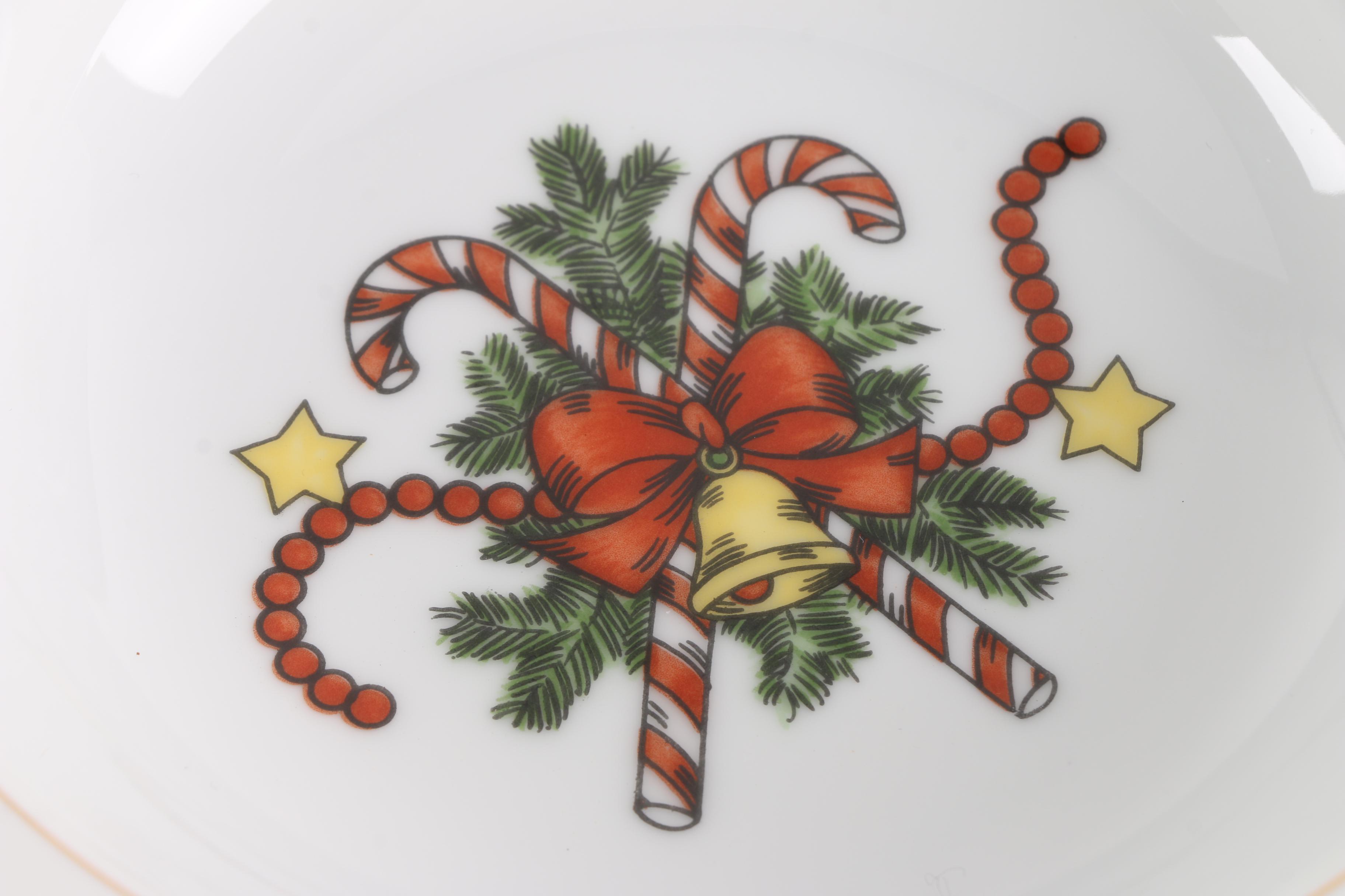 Fitz and Floyd "St. Nicholas" Dinnerware and Serving Bowl 1978-96
