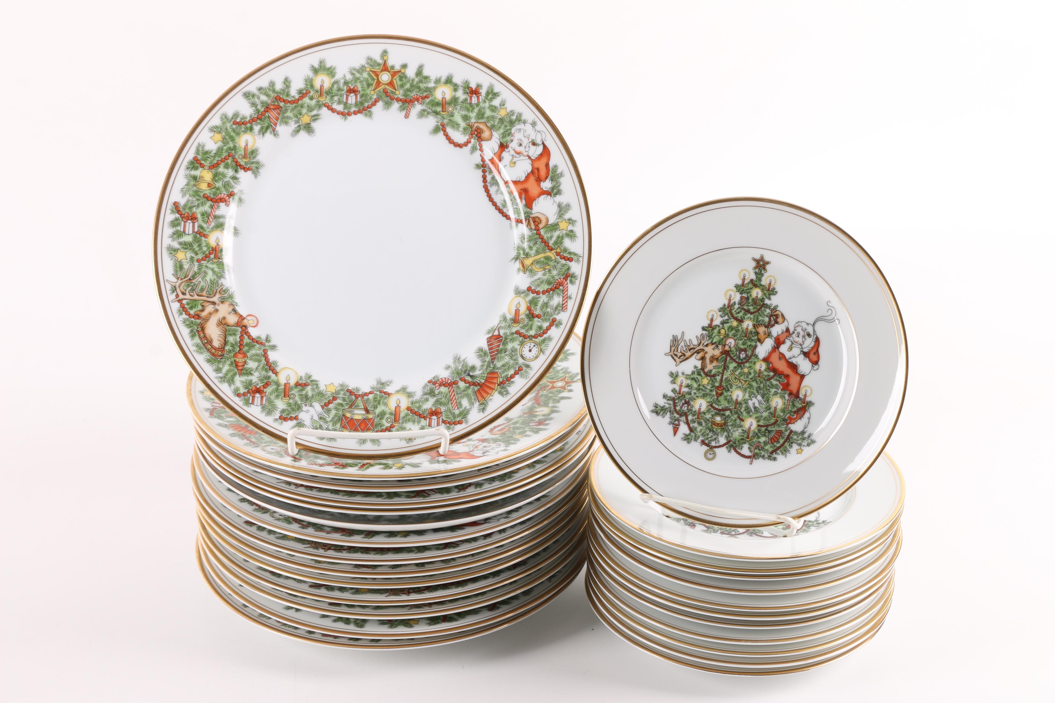 Fitz and Floyd "St. Nicholas" Dinnerware and Serving Bowl 1978-96