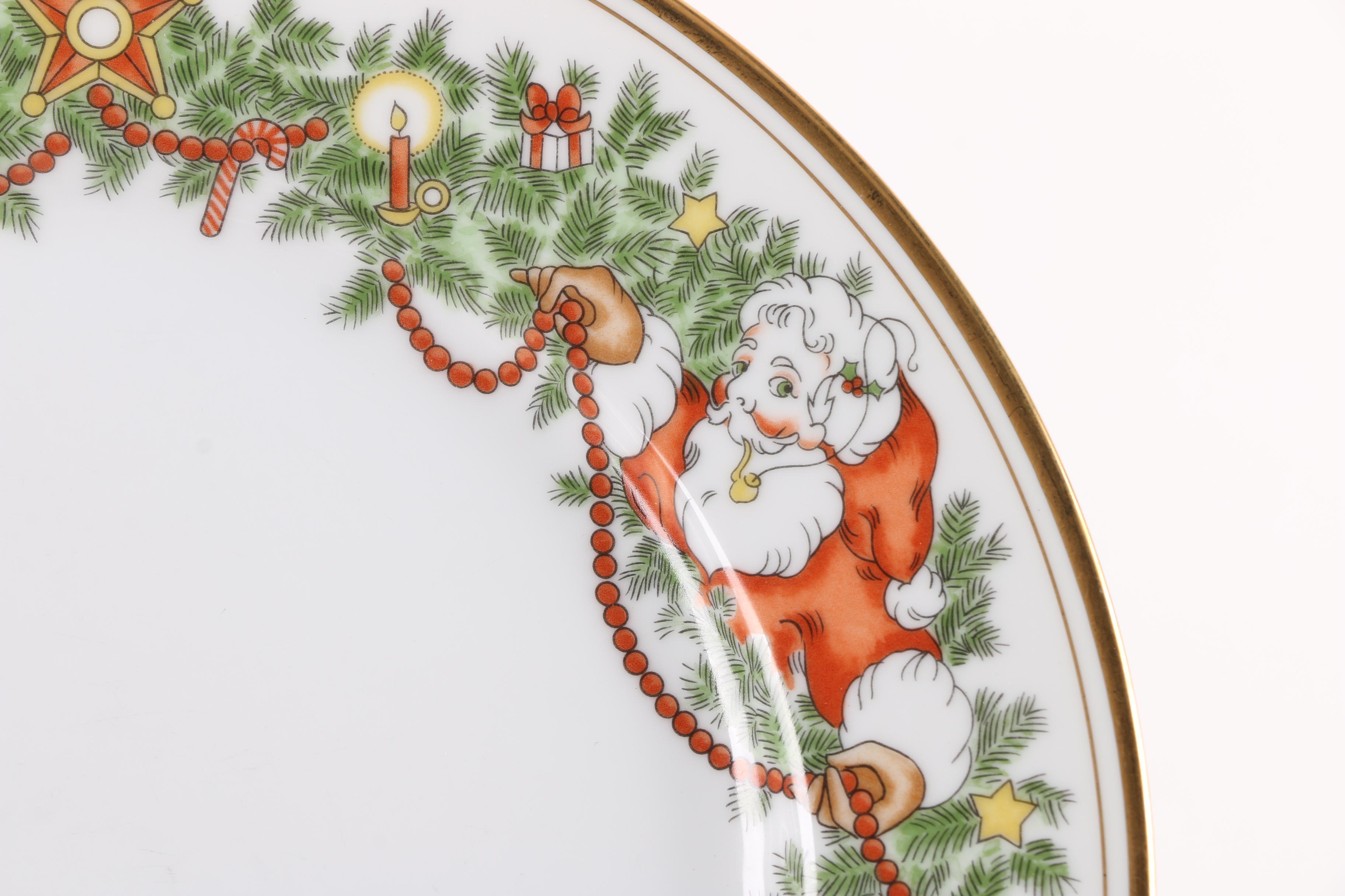 Fitz and Floyd "St. Nicholas" Dinnerware and Serving Bowl 1978-96