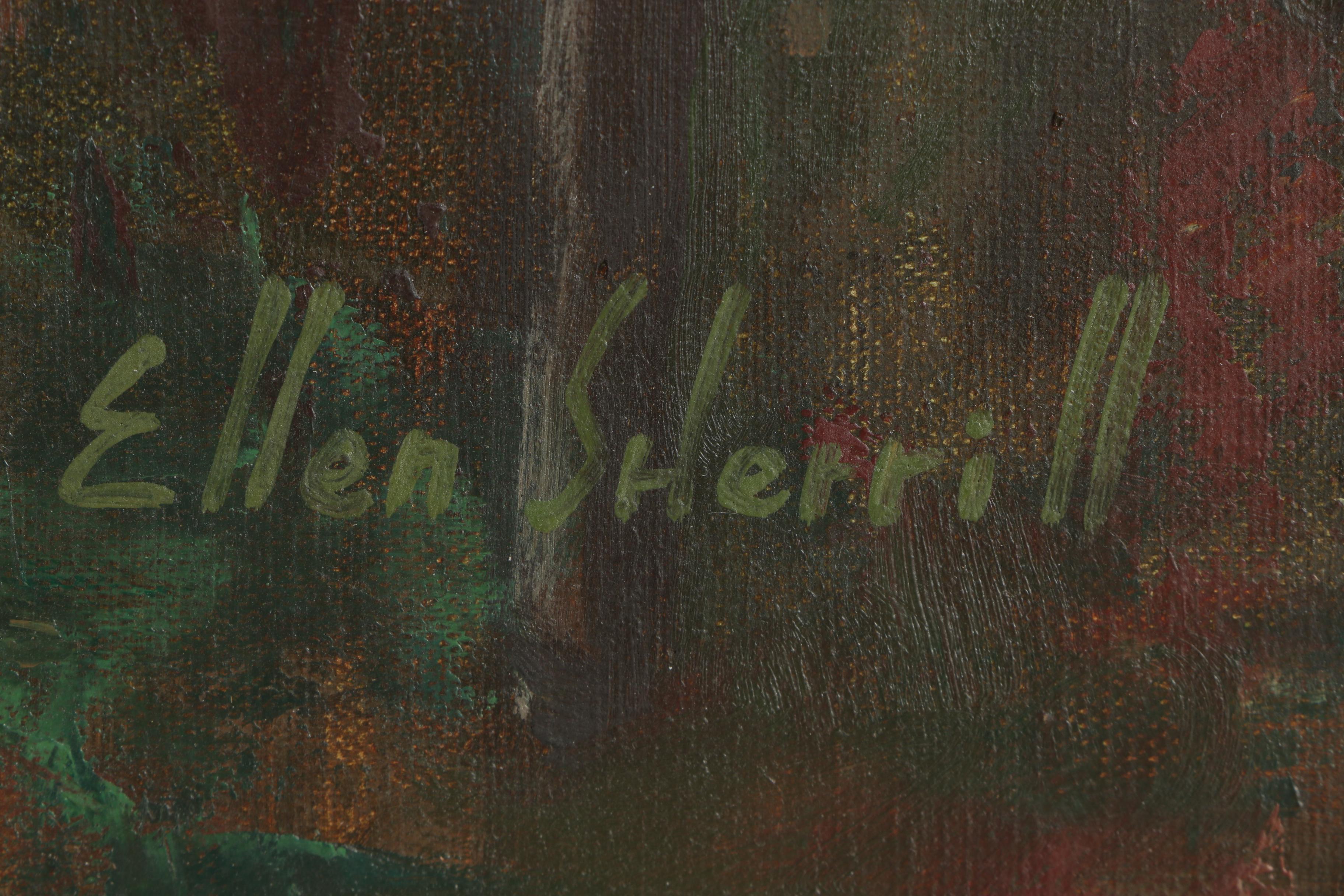 Ellen Sherrill Oil Painting of Window Seat Scene