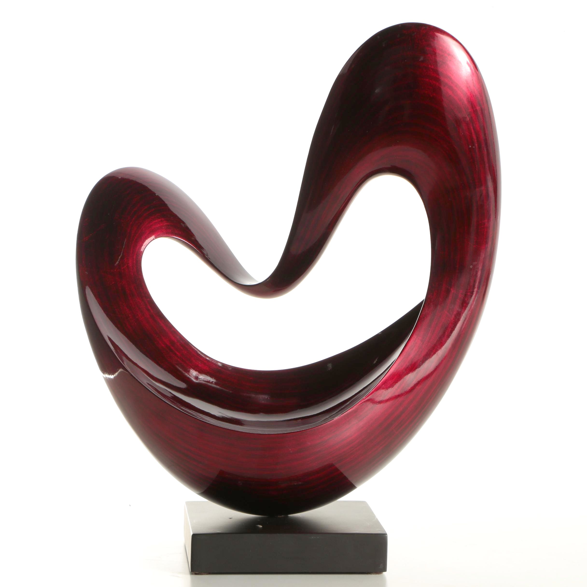 Hebi Arts Lacquered Wood Sculpture "Floating Heart"
