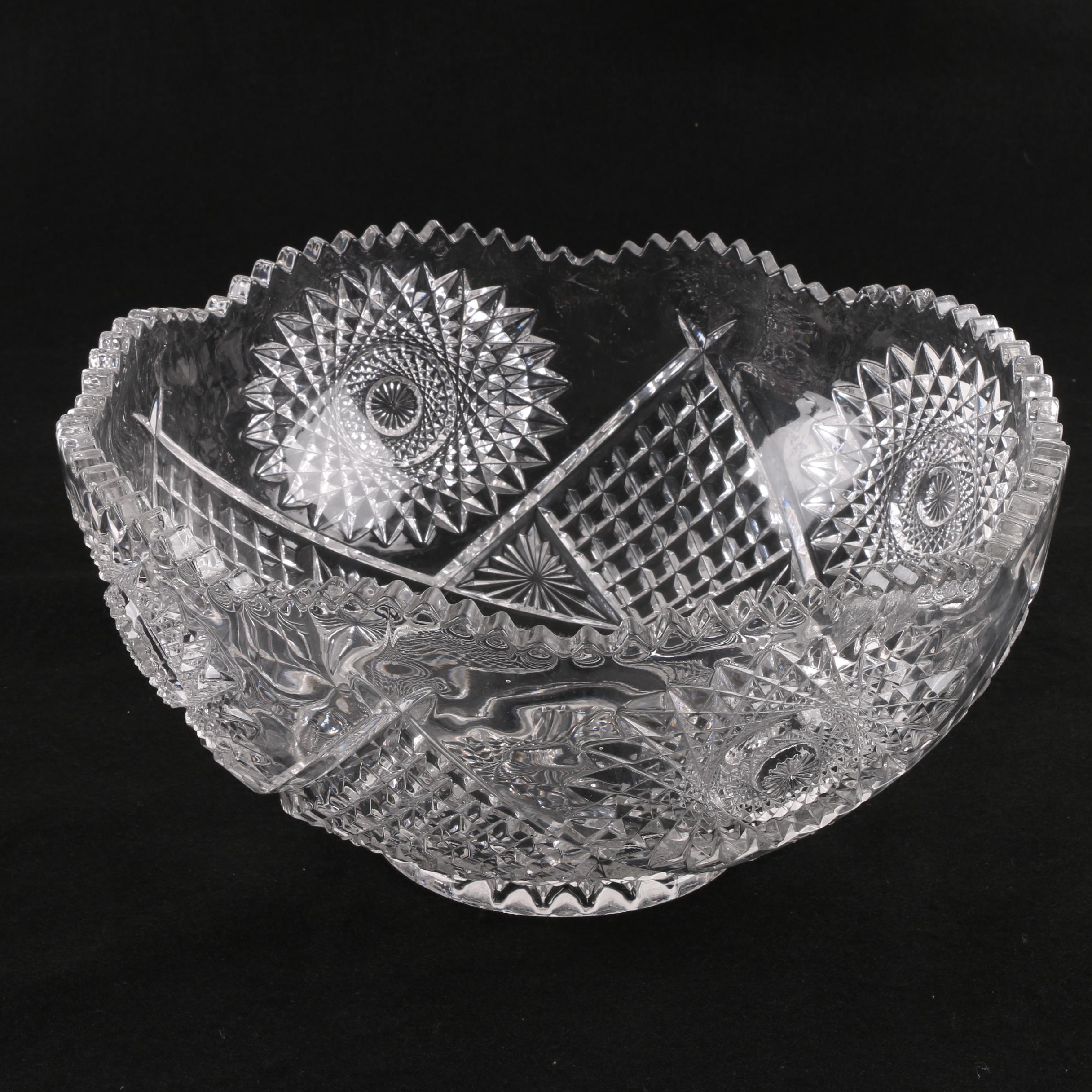 "Hobstar" Glass Bowl