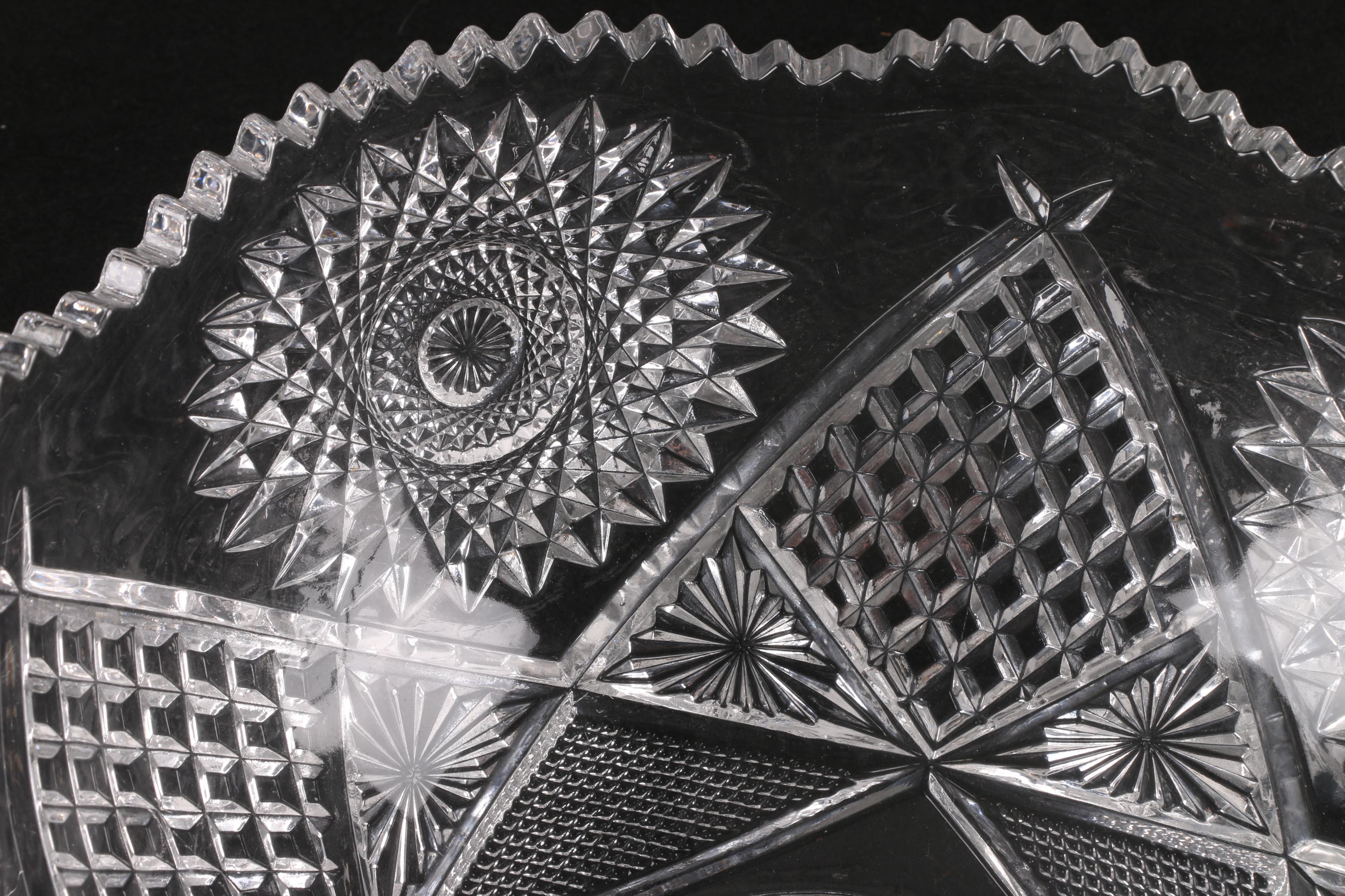 "Hobstar" Glass Bowl