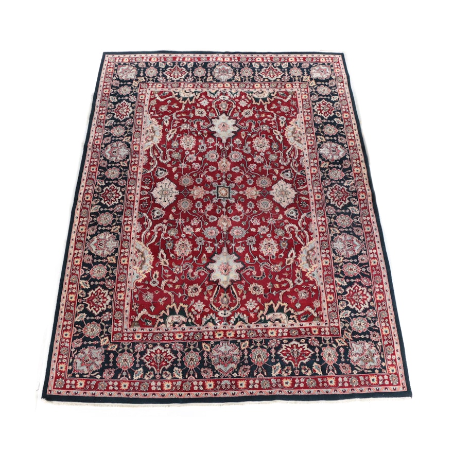 Hand-Knotted Indian "Mashad" Wool Room Size Rug