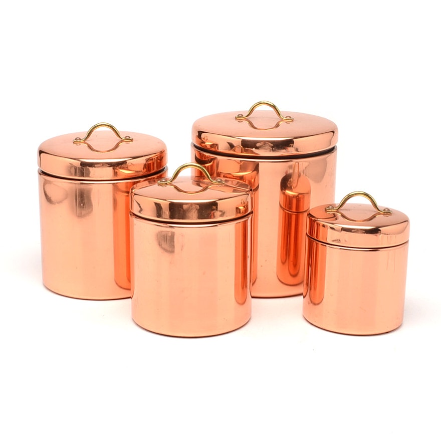 Group of Copper Containers