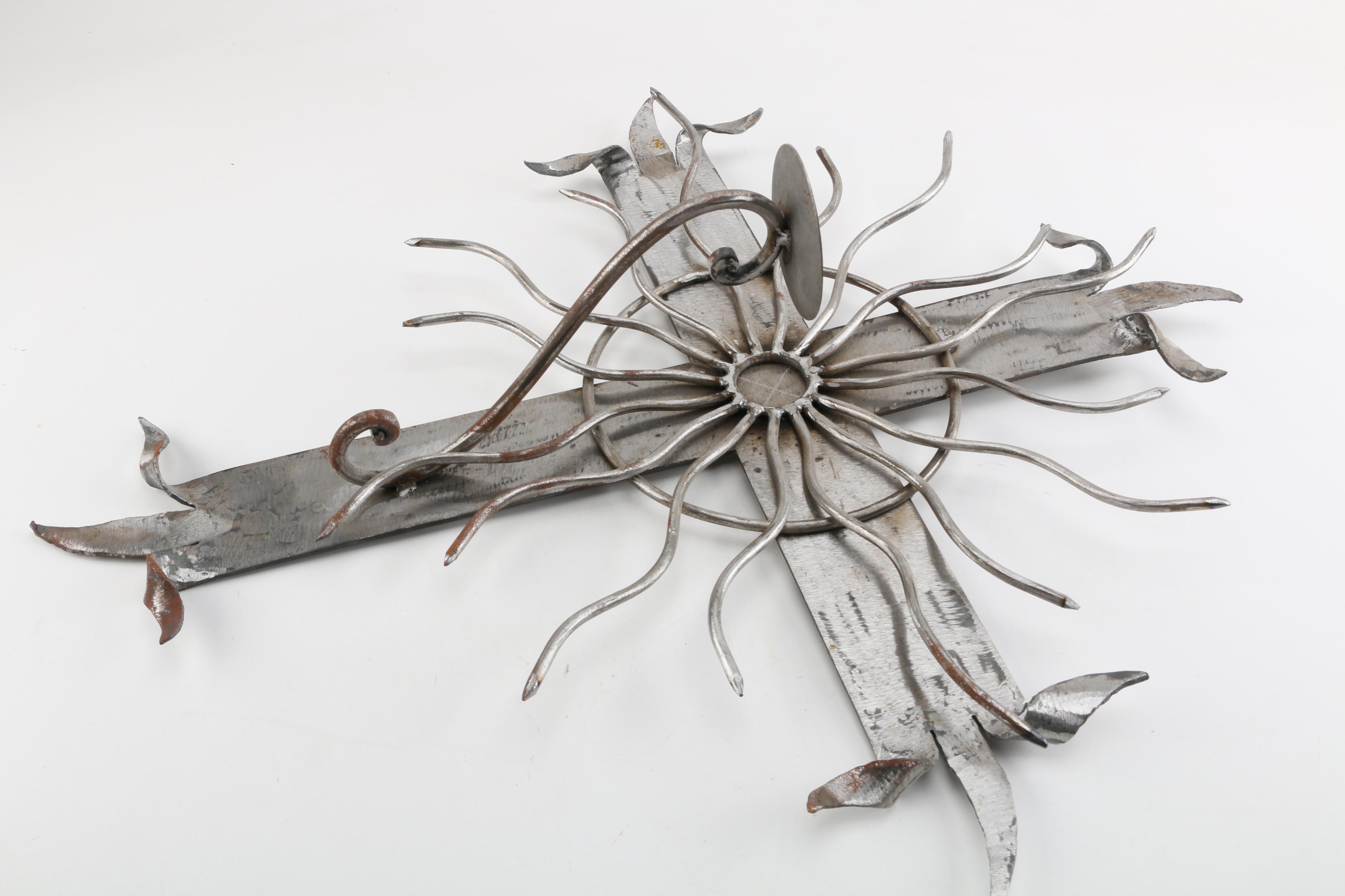 Handmade Steel Cross Shaped Candle Sconce