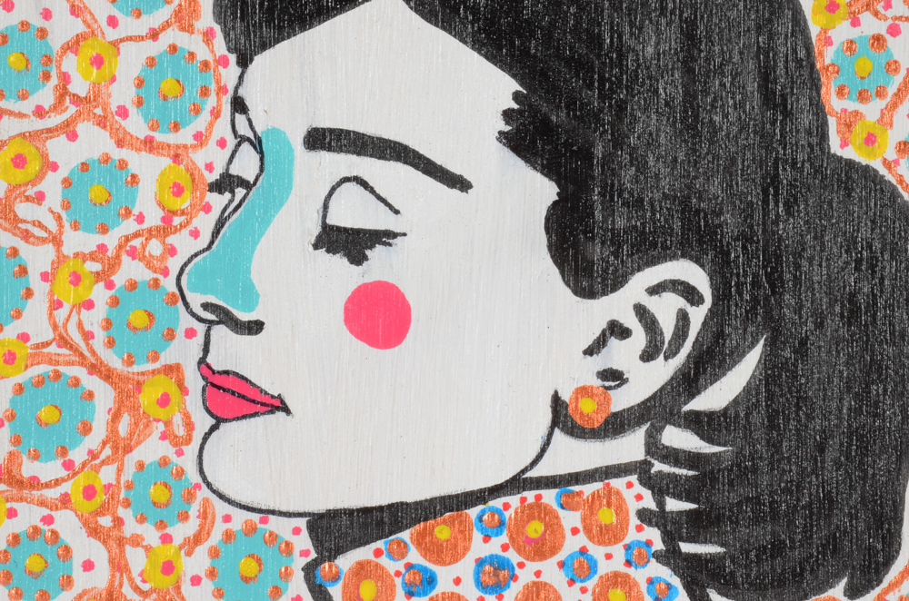 Francois Aguiard Original Acrylic Painting "Audrey Hepburn"