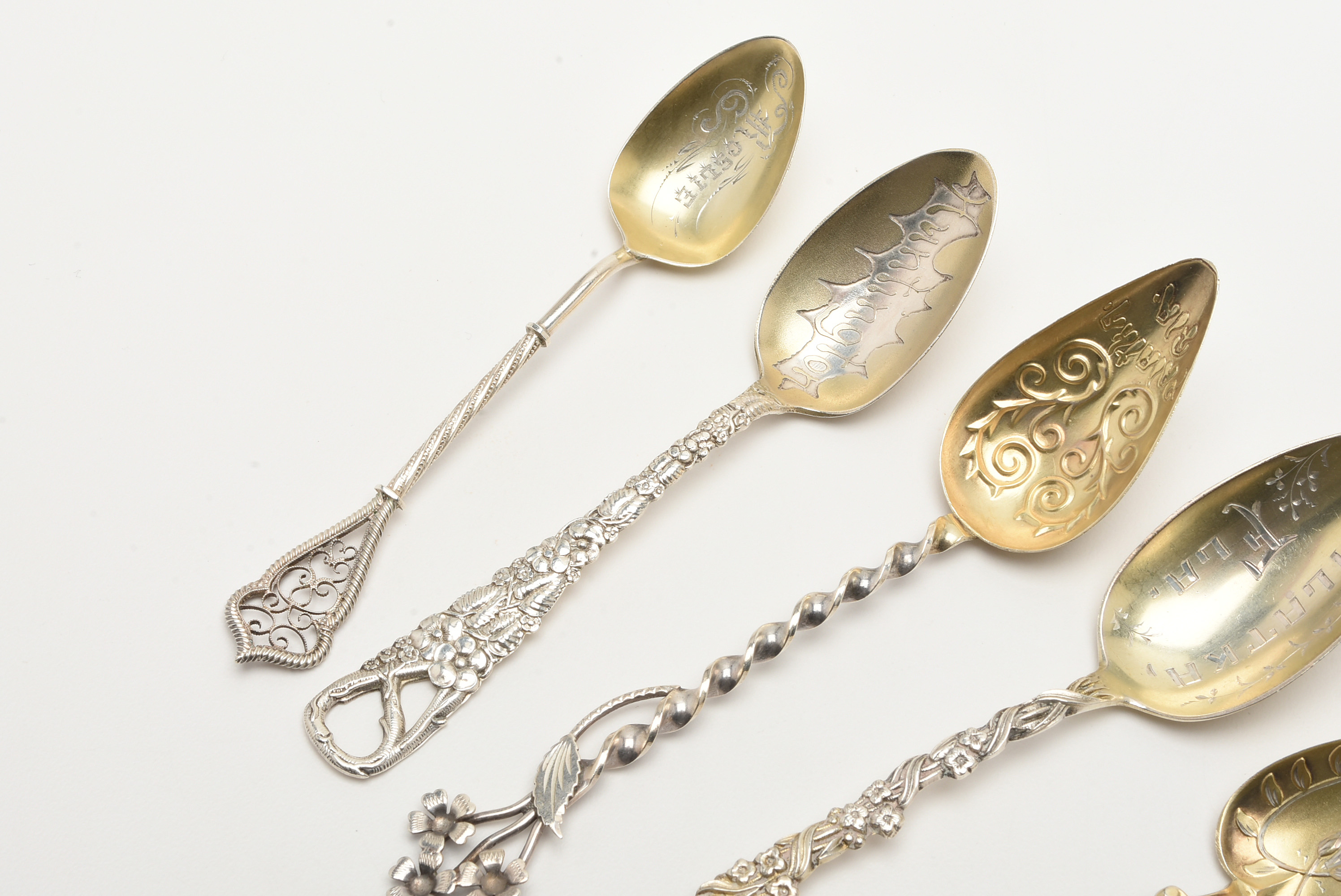 Collection of Antique Sterling Silver Demitasse and Tea Spoons
