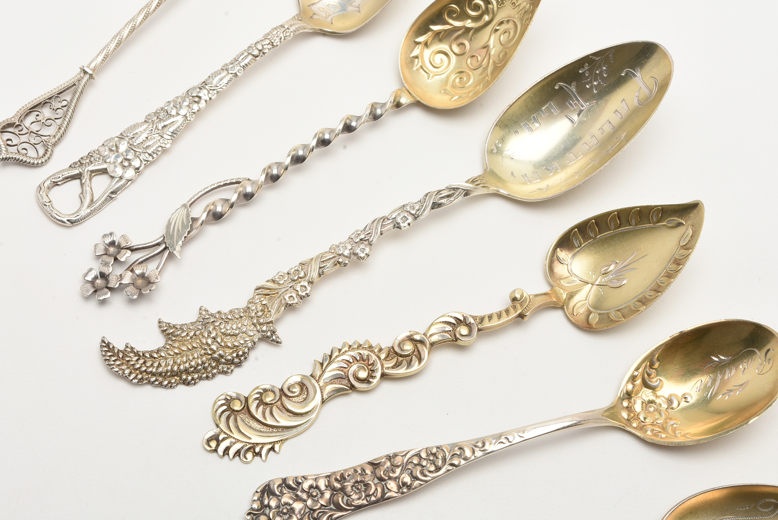 Collection of Antique Sterling Silver Demitasse and Tea Spoons