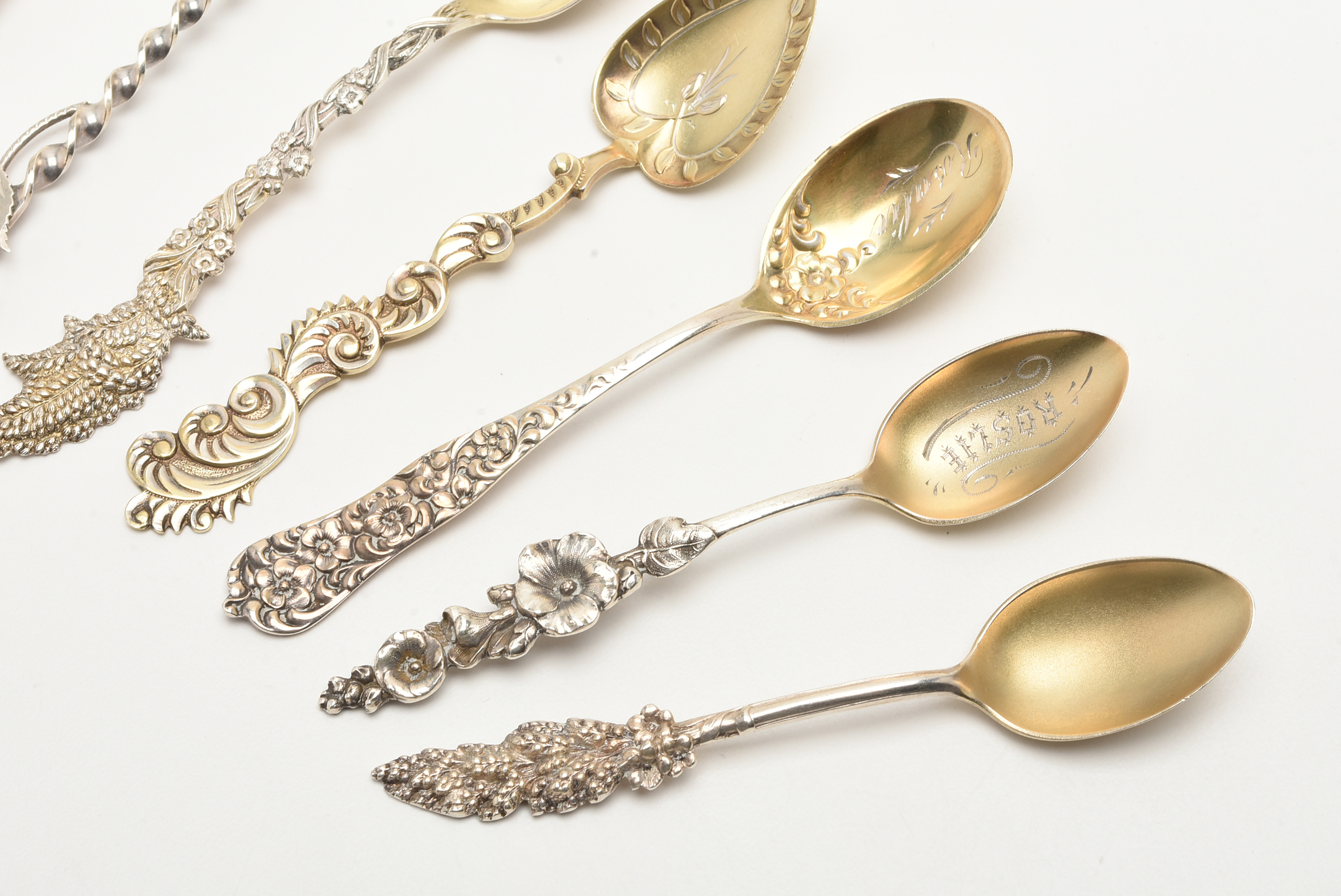 Collection of Antique Sterling Silver Demitasse and Tea Spoons